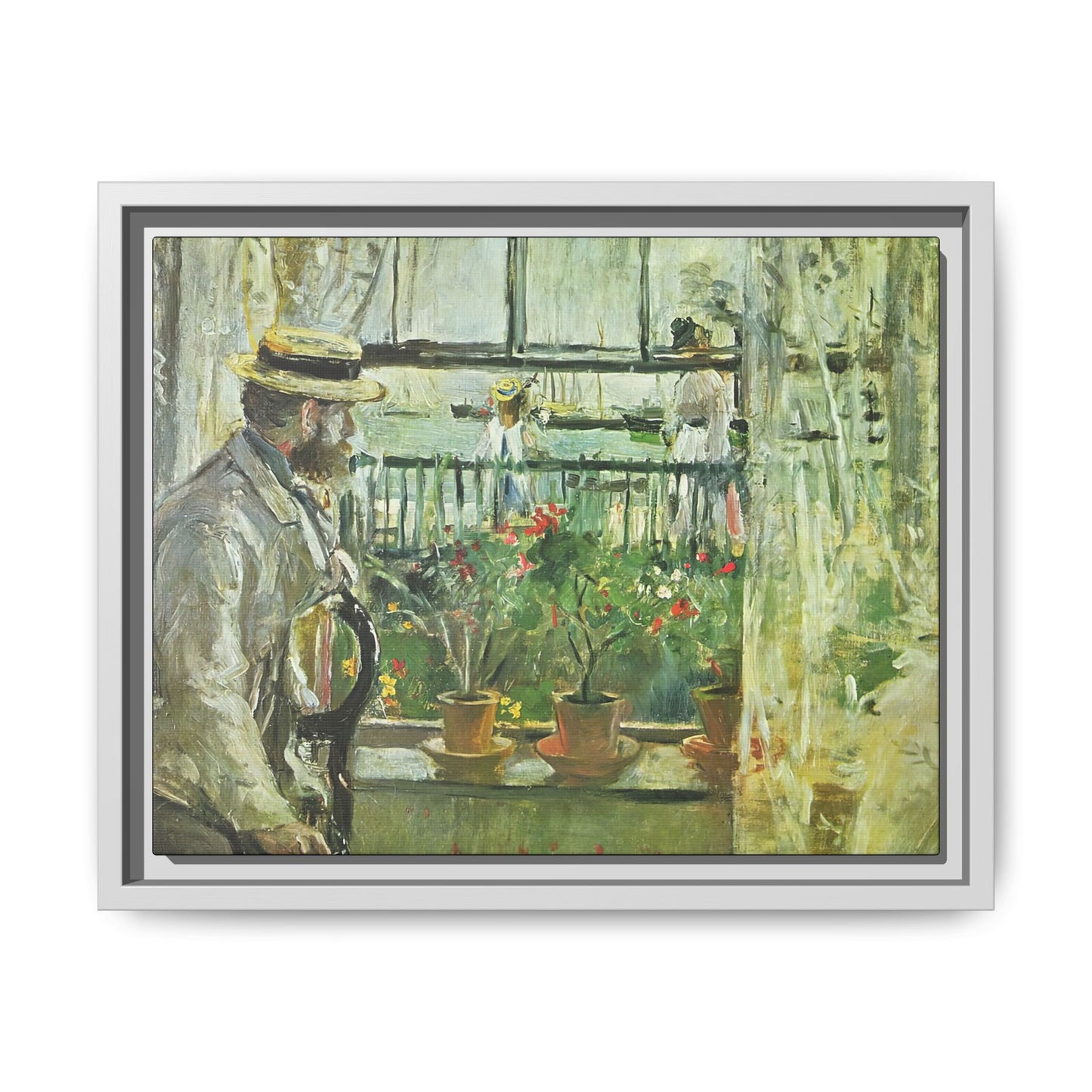 Morisot, Berthe - Eugene Manet on the Isle of Wight (1875) - Matte Canvas, Framed