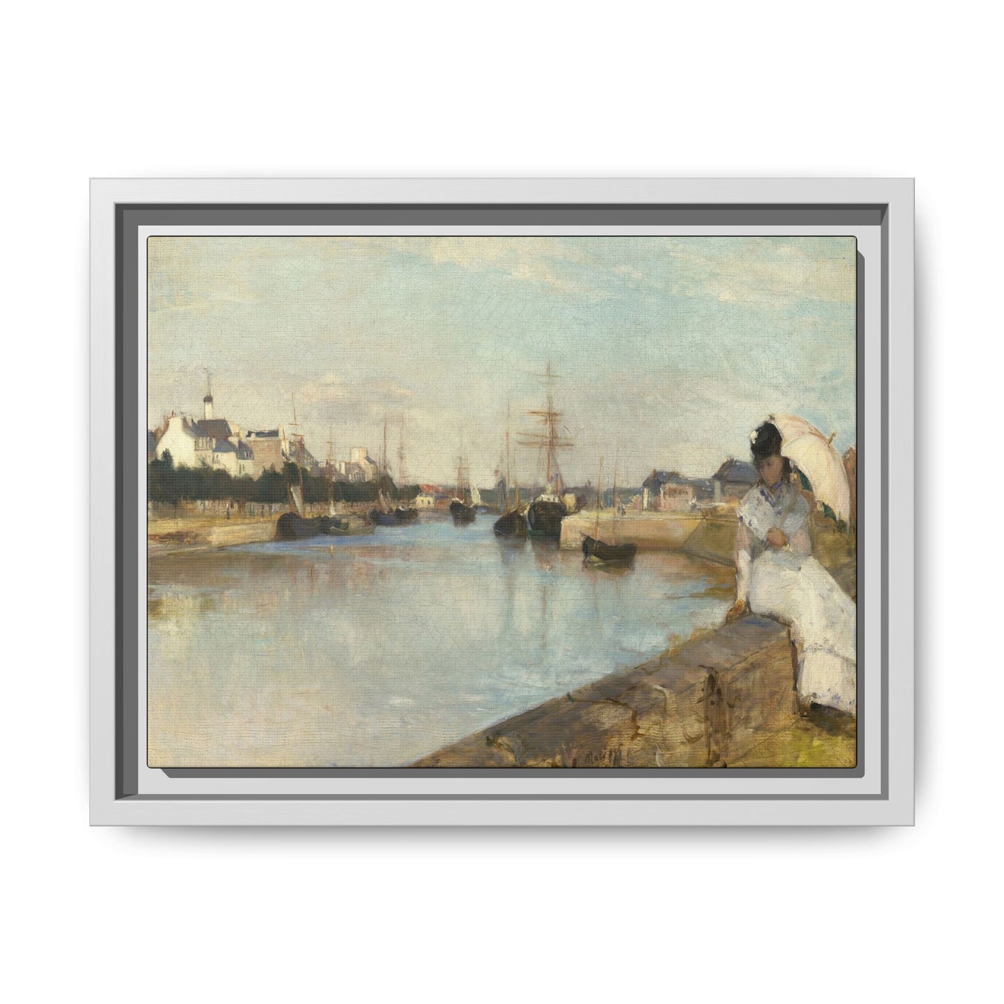 Morisot, Berthe - The Harbor at Lorient (1869) - Matte Canvas, Framed