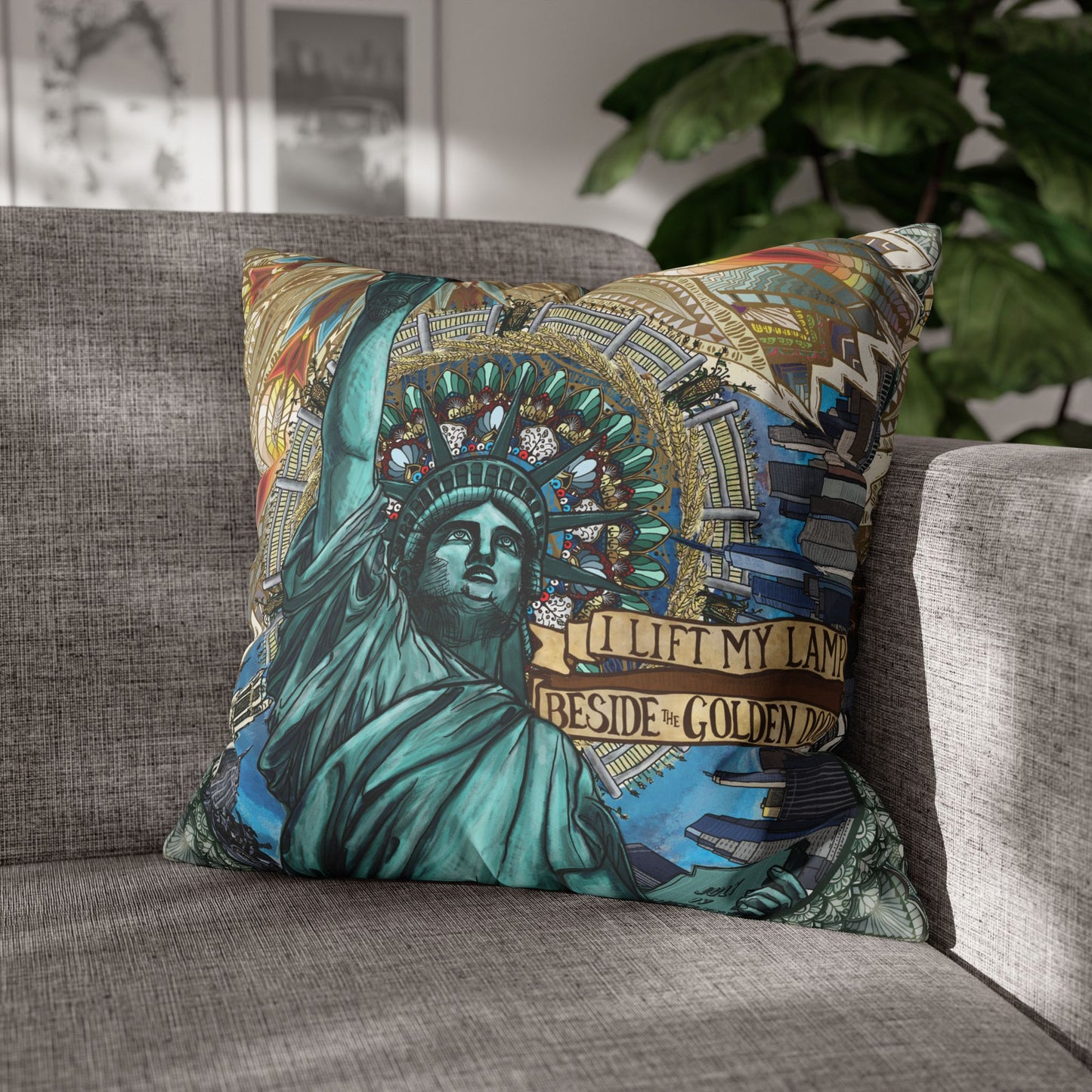 Pacio, Adam - Liberty Mandala - Suede Square Pillowcase