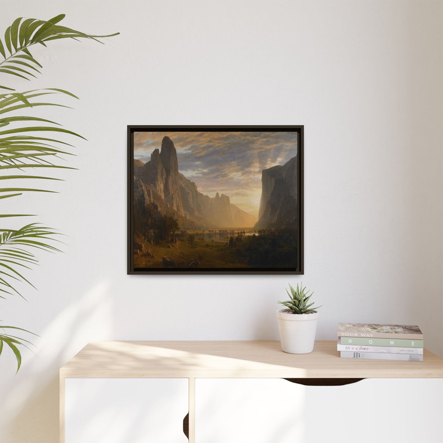 Bierstadt, Albert - Looking Down Yosemite Valley (1865) - Matte Canvas, Framed