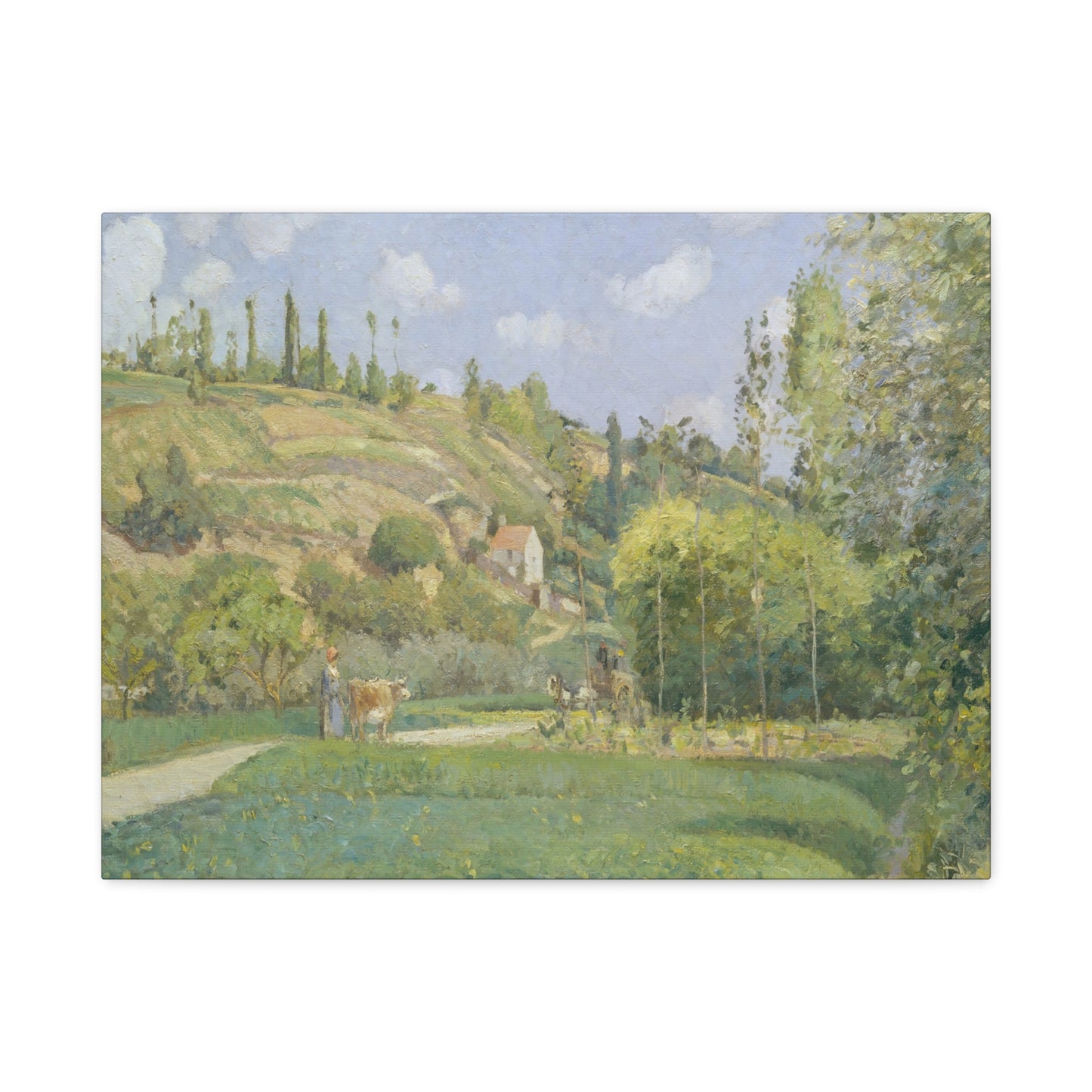 Pissarro, Camille - A Cowherd at Valhermeil, Auvers-sur-Oise (1874) - Canvas Block, unframed