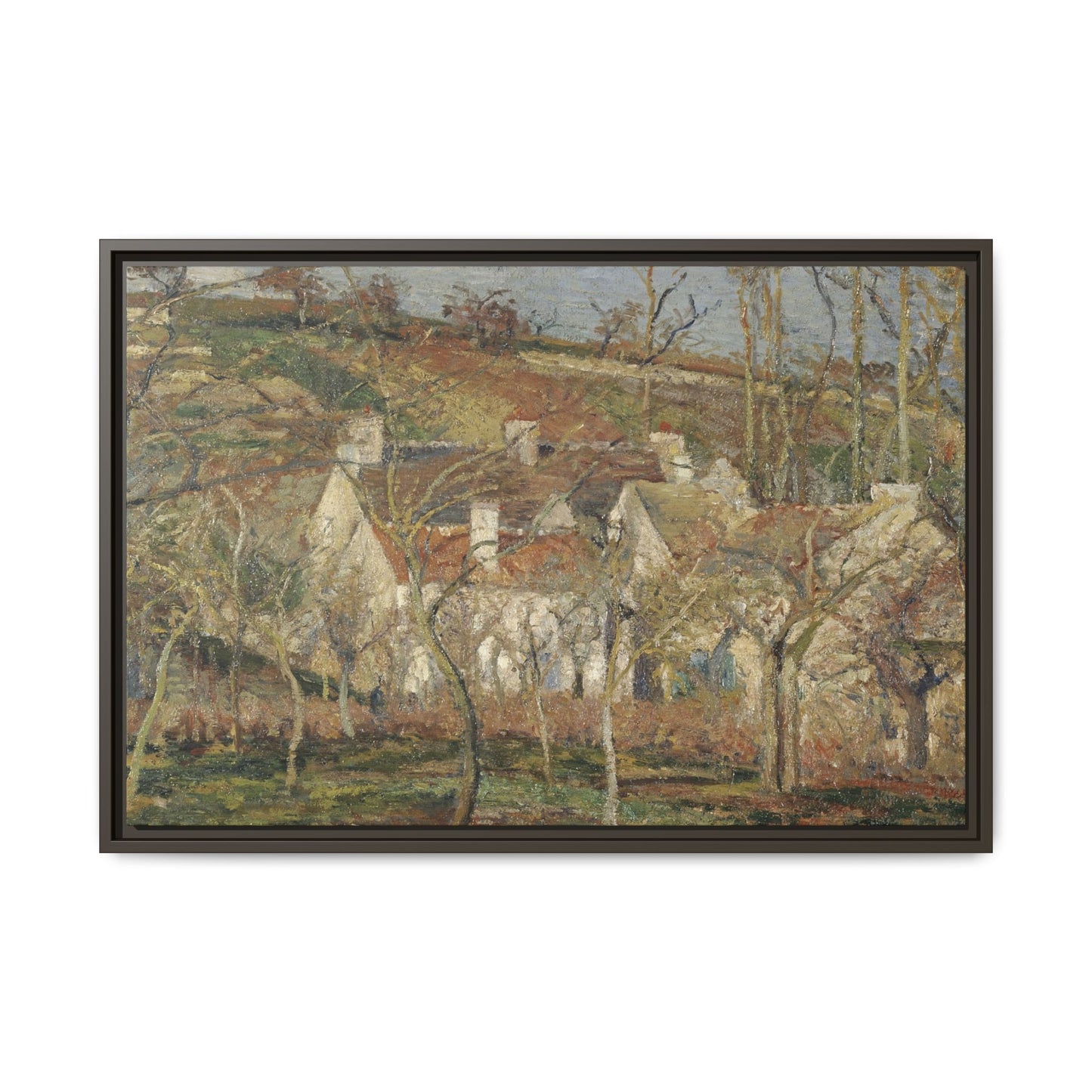 Pissarro, Camille - Red Roofs, Corner of a Village in Winter (1877) - Matte Canvas, Framed