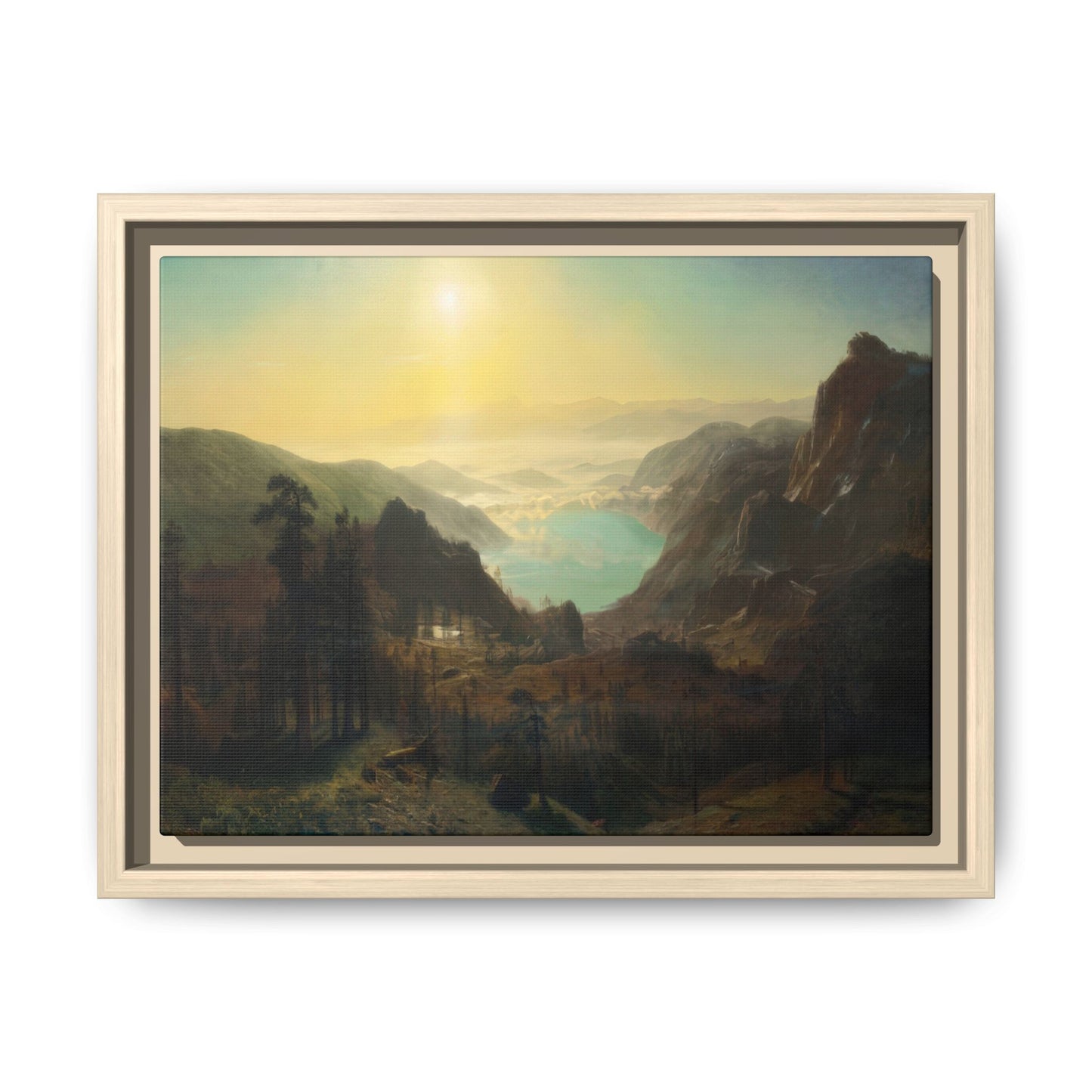 Bierstadt, Albert - Donner Lake from the Summit (1873) - Matte Canvas, Framed