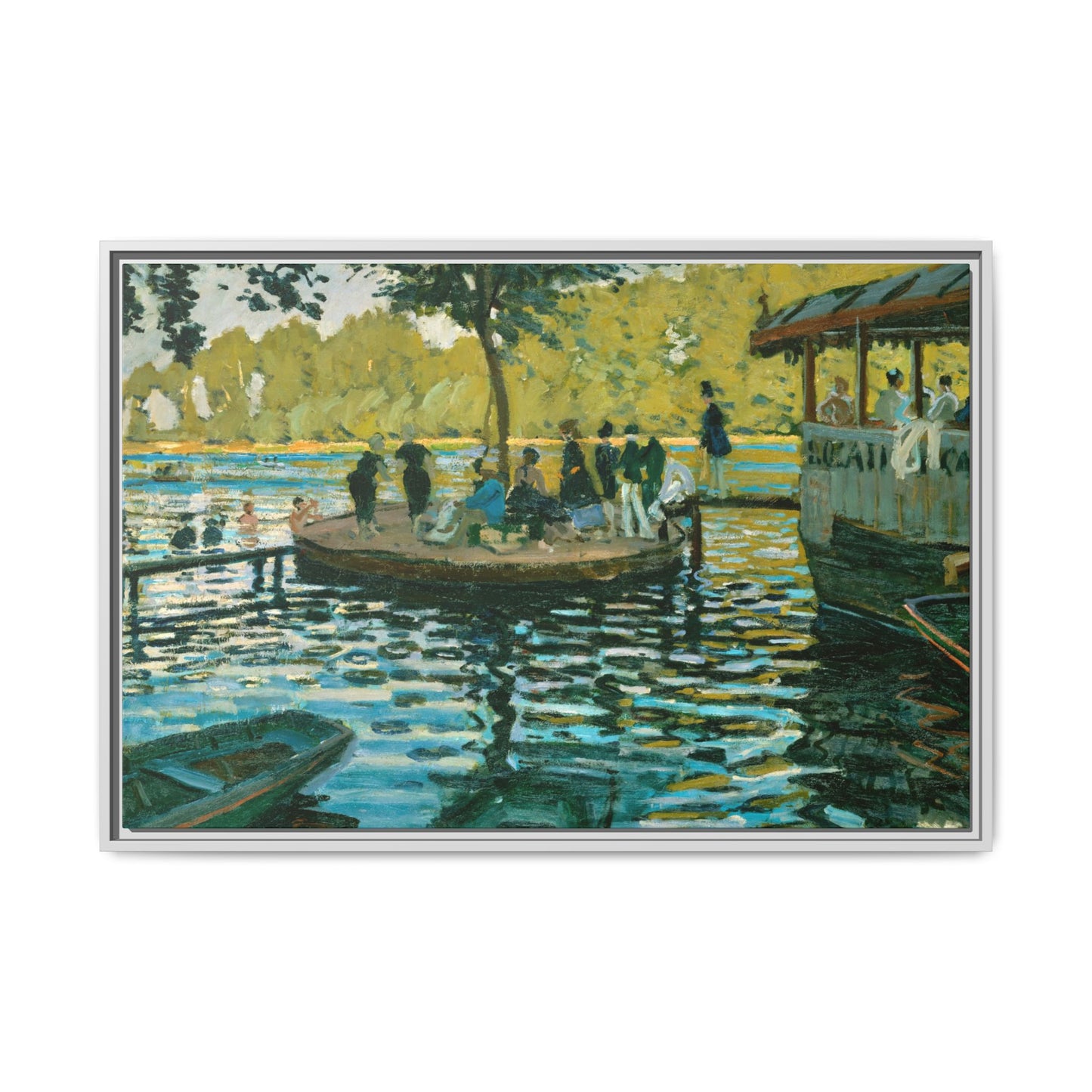 Monet, Claude - La Grenouillere (1869) - Matte Canvas, Framed