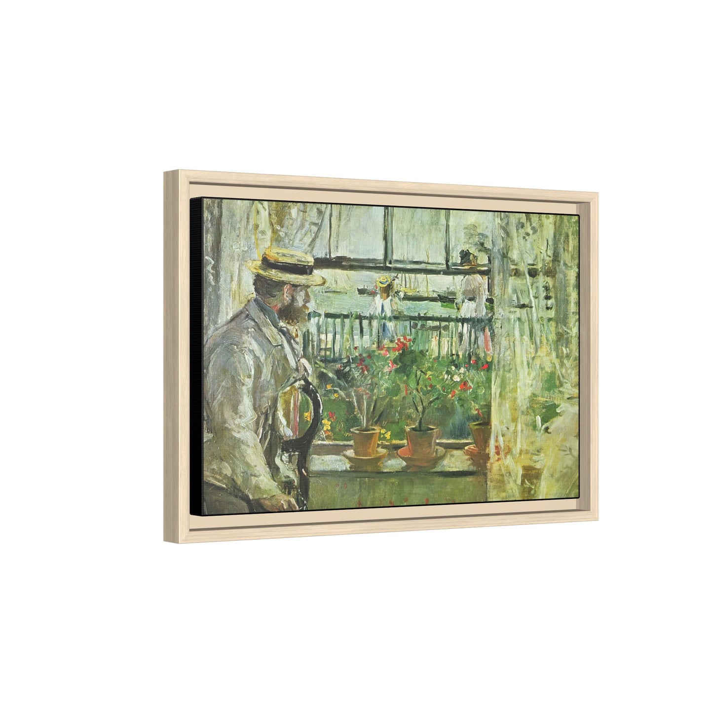 Morisot, Berthe - Eugene Manet on the Isle of Wight (1875) - Matte Canvas, Framed