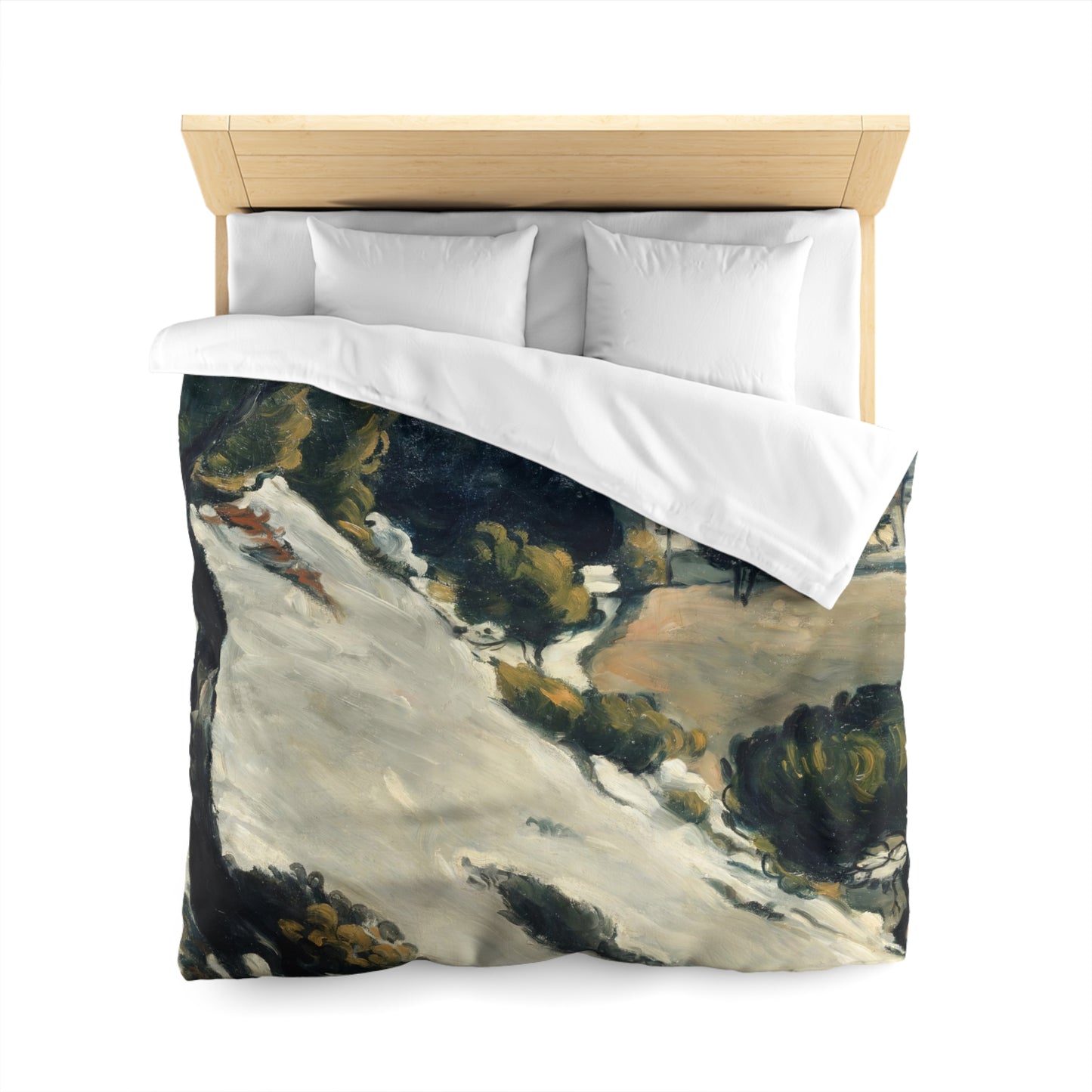Cézanne, Paul - L’Estaque, Melting Snow (1870) - Microfiber Duvet Cover