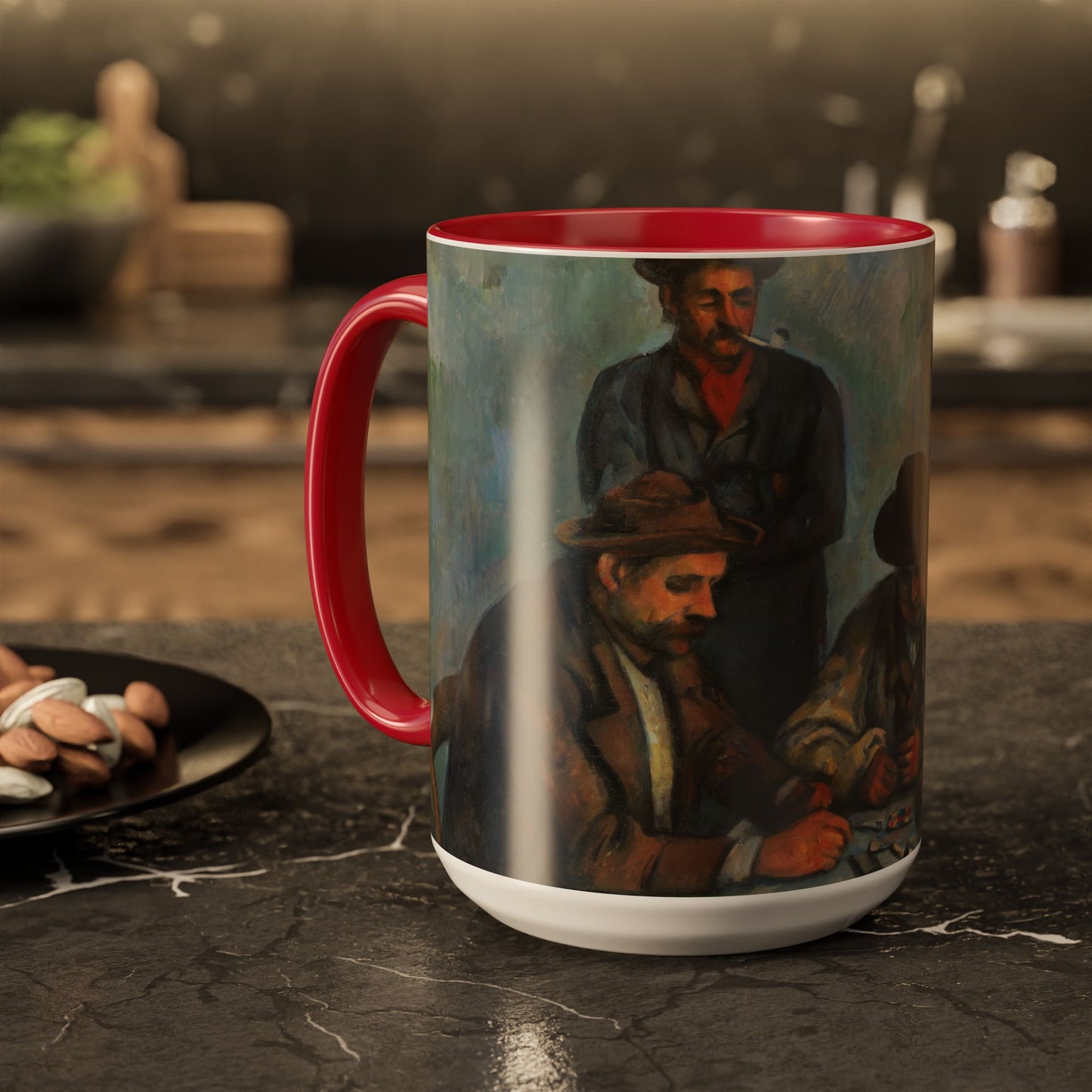 Cézanne, Paul - The Card Players (1892) - Colorful Accent Mugs