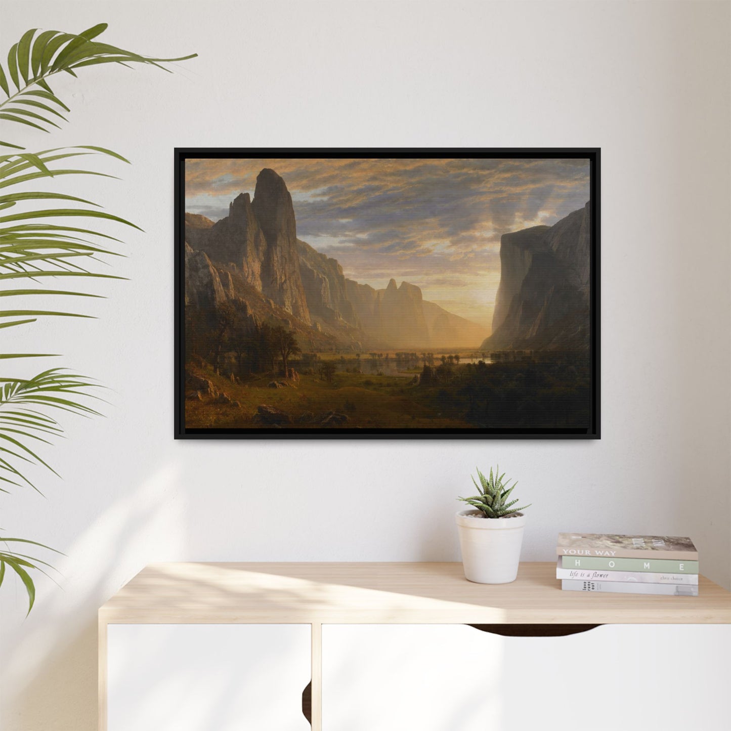 Bierstadt, Albert - Looking Down Yosemite Valley (1865) - Matte Canvas, Framed
