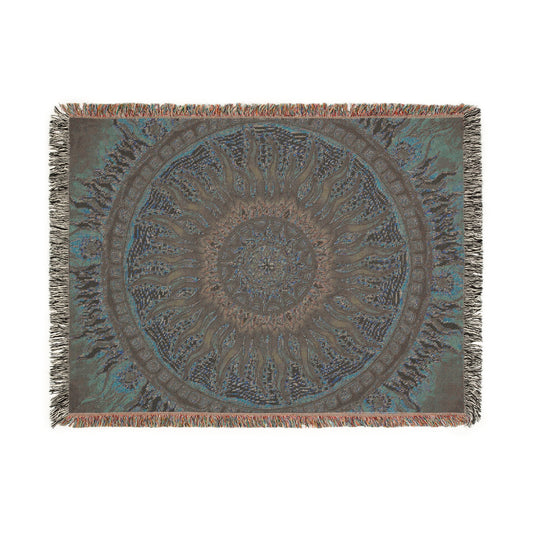Solar Disc Mandala - Woven Blanket