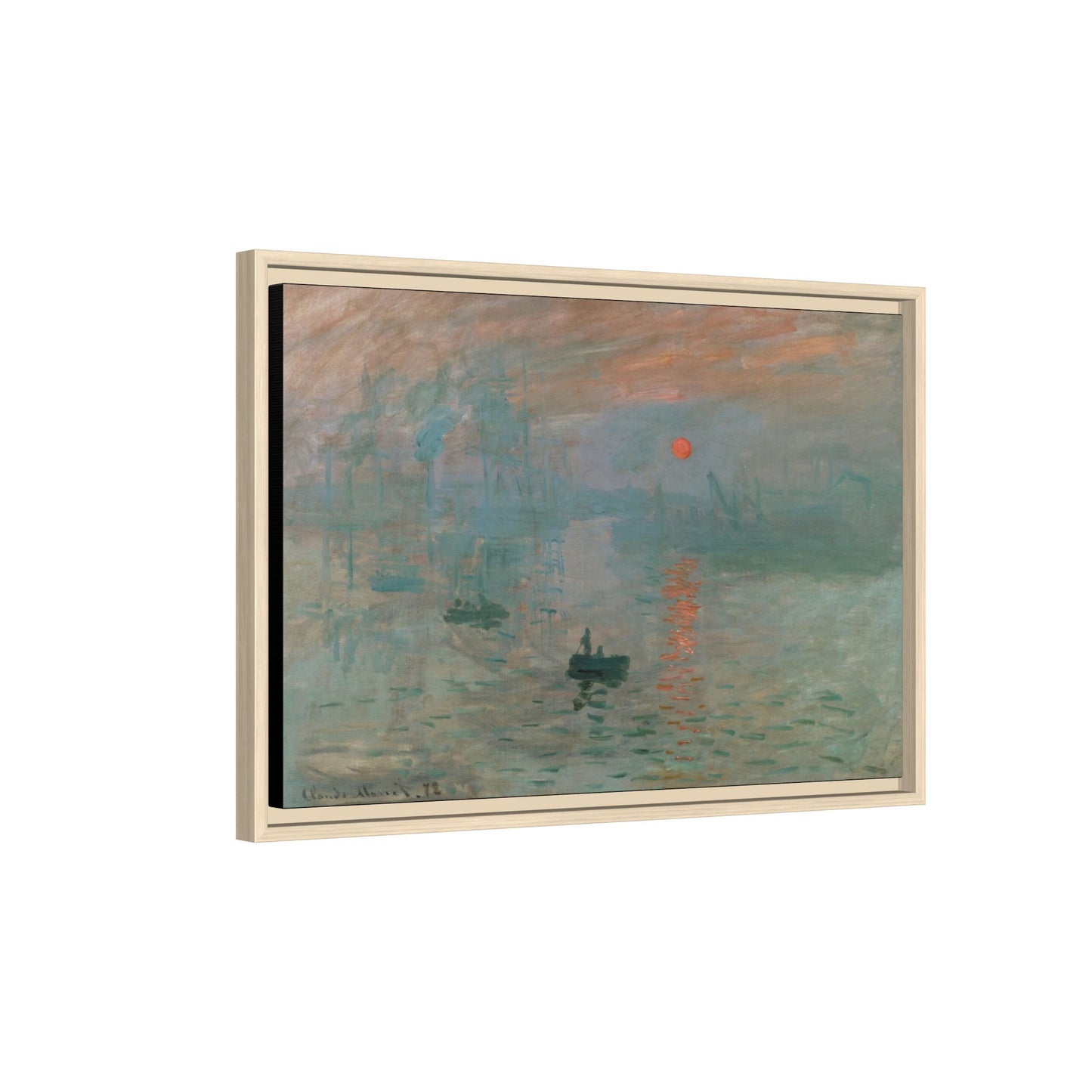 Monet, Claude - Impression, Sunrise (1872) - Matte Canvas, Framed