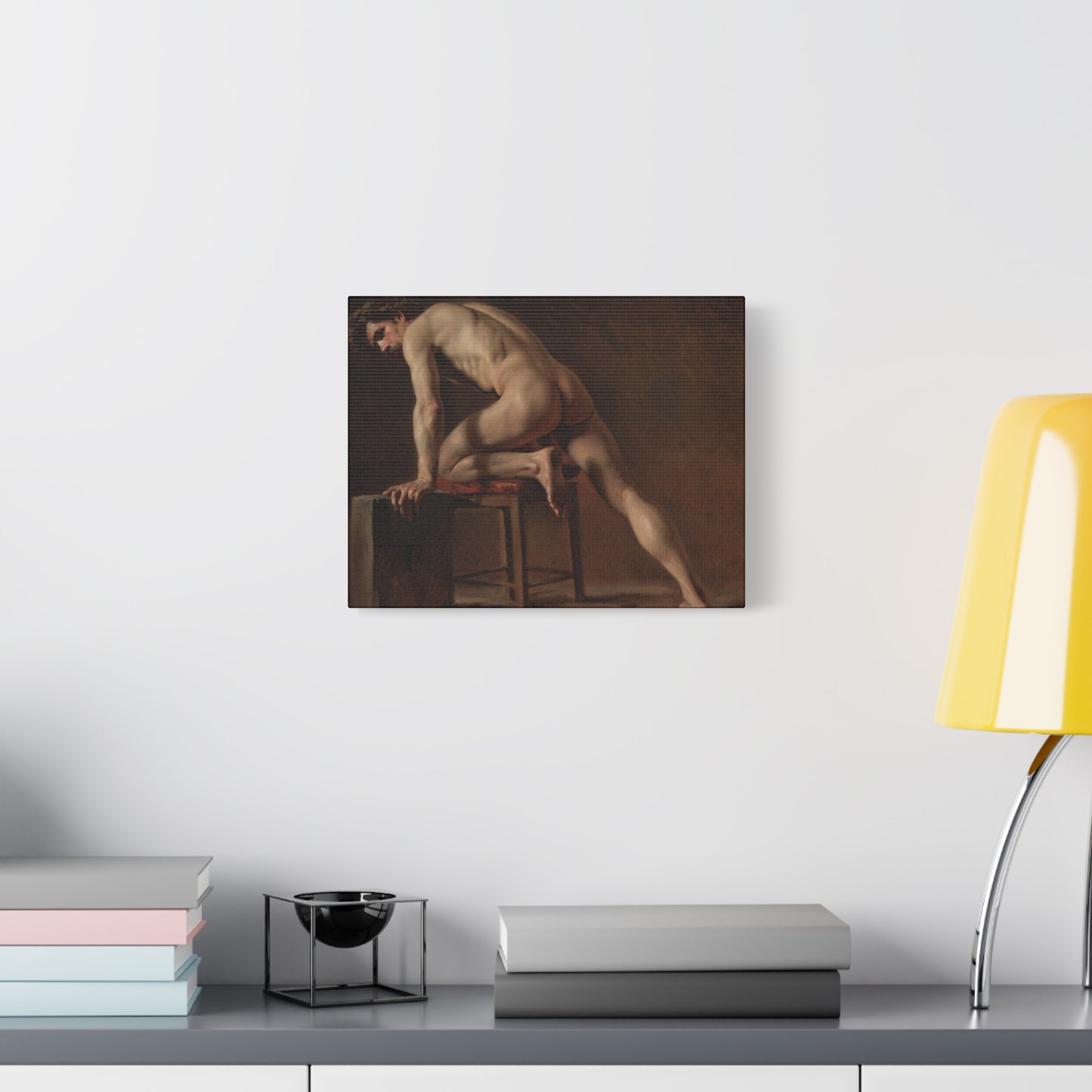 Courbet, Gustave - Study of a Nude Man (1840) - Canvas Block, unframed