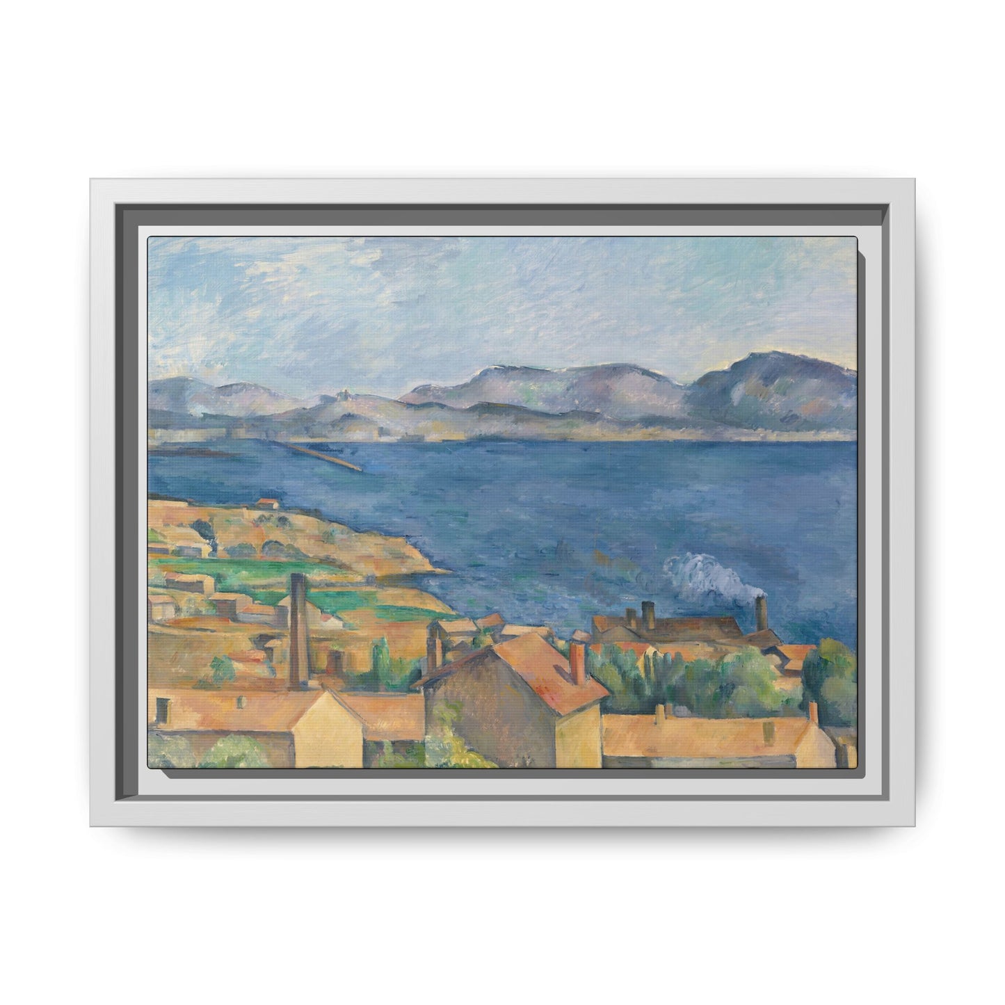 Cézanne, Paul - The Bay of Marseille, Seen from L'Estaque (1885) - Matte Canvas, Framed