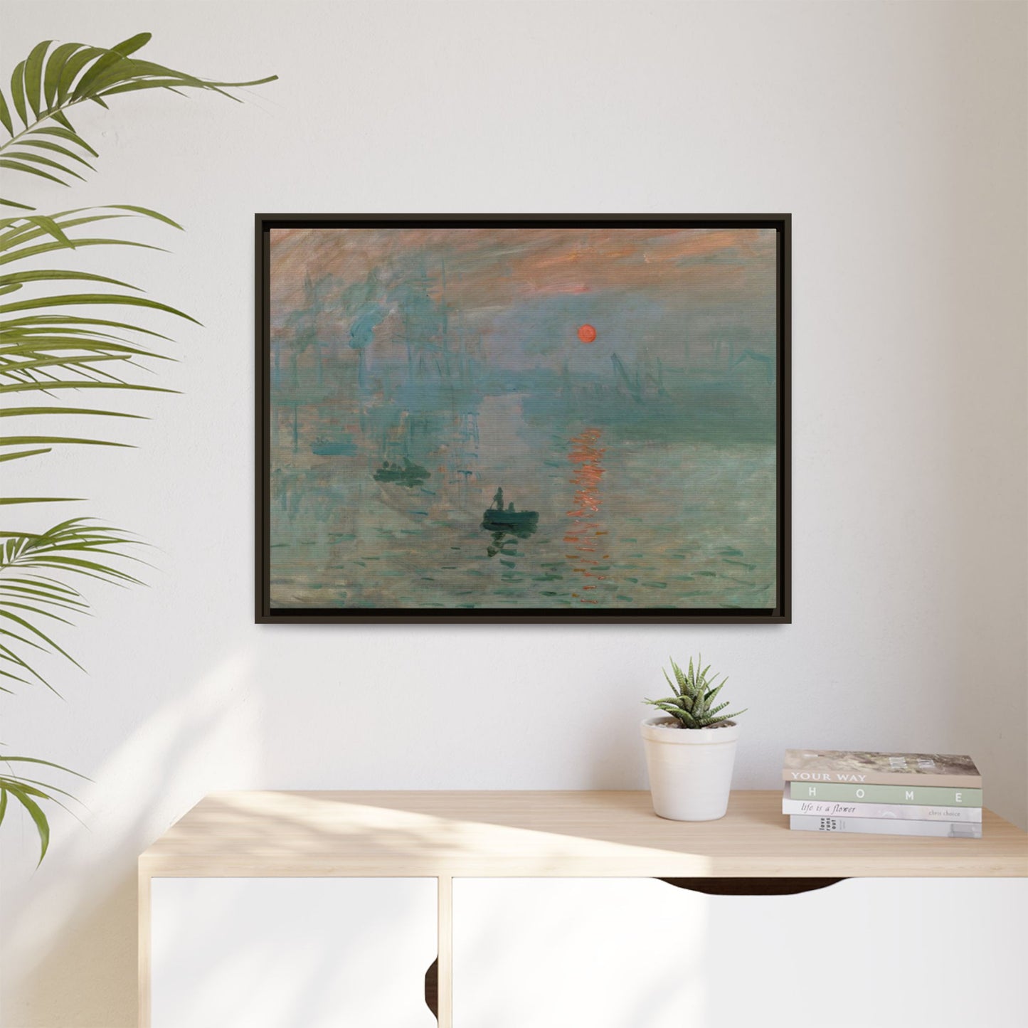 Monet, Claude - Impression, Sunrise (1872) - Matte Canvas, Framed