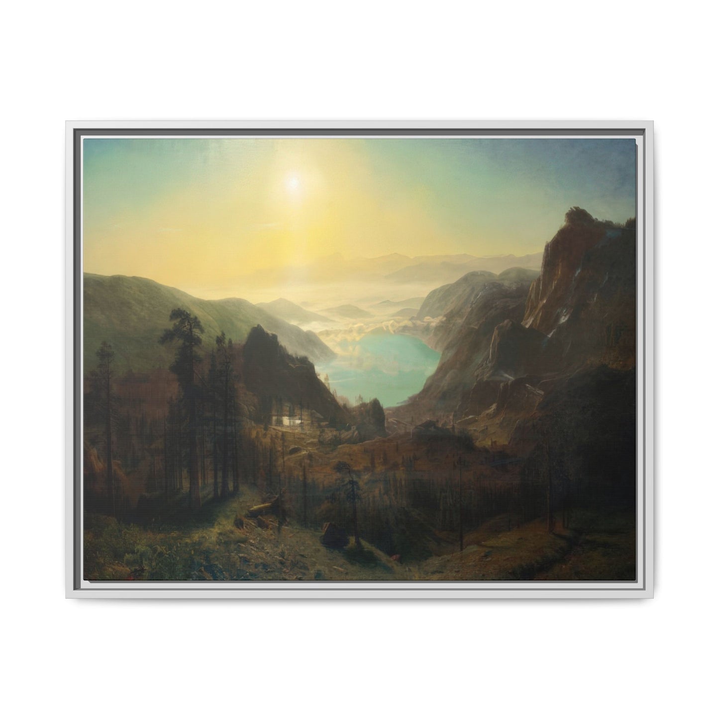 Bierstadt, Albert - Donner Lake from the Summit (1873) - Matte Canvas, Framed