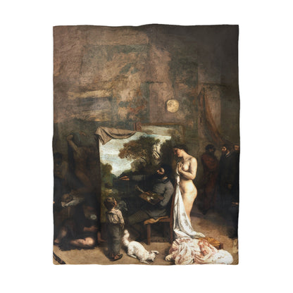 Courbet, Gustave - The Painter’s Studio (1855) - Microfiber Duvet Cover