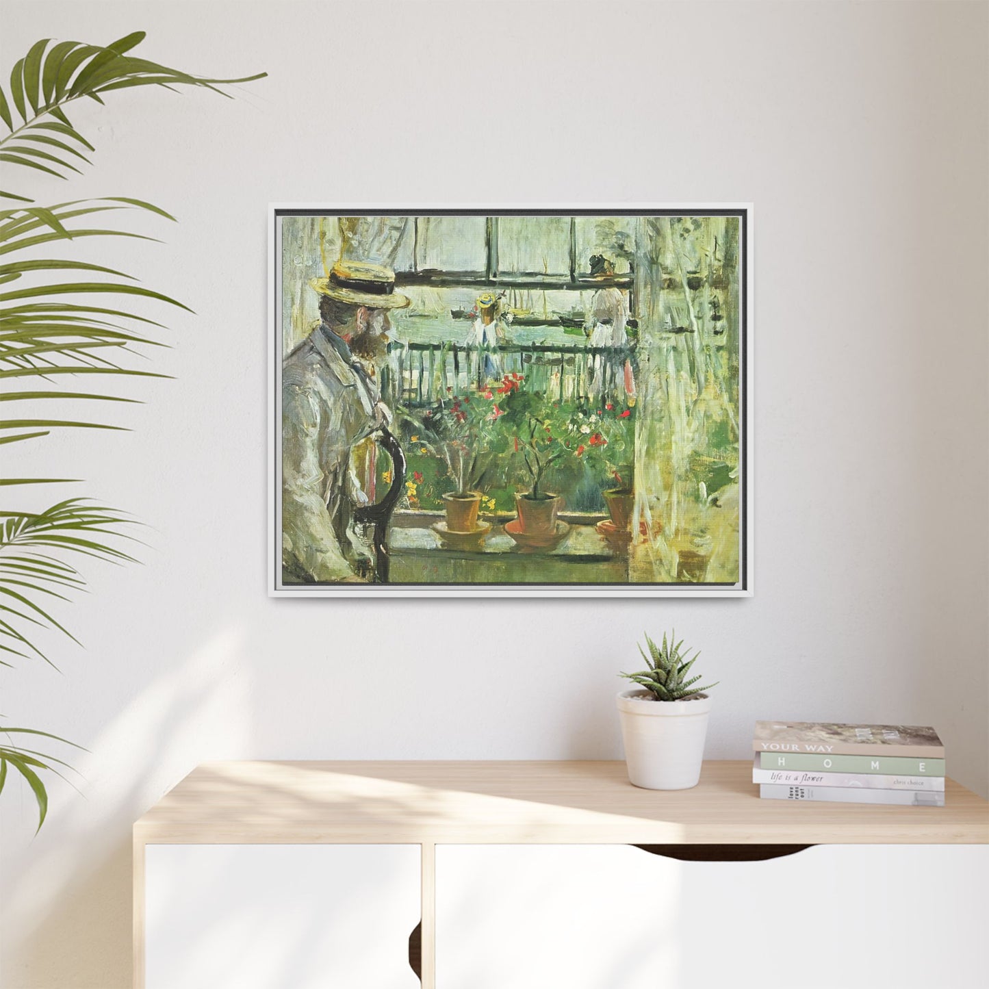 Morisot, Berthe - Eugene Manet on the Isle of Wight (1875) - Matte Canvas, Framed
