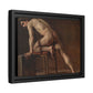 Courbet, Gustave - Study of a Nude Man (1840) - Matte Canvas, Framed