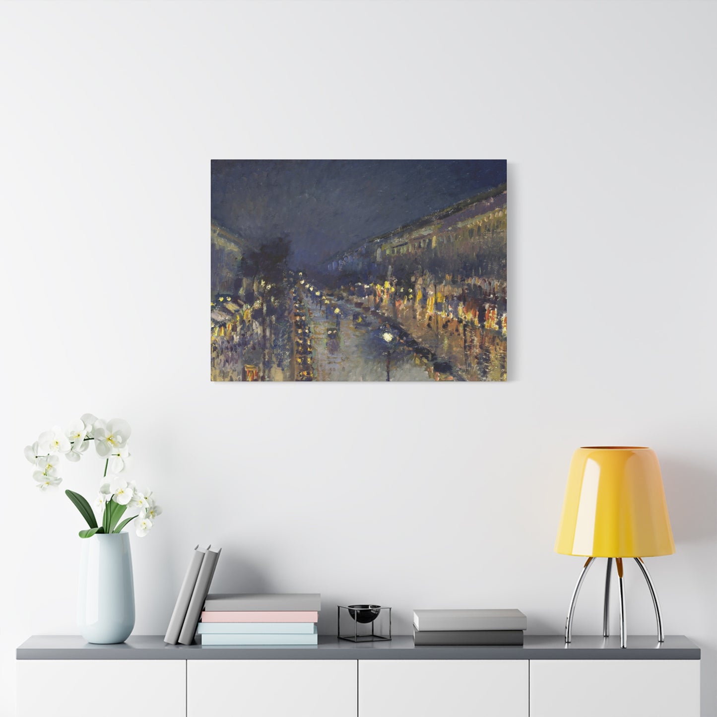 Pissarro, Camille - The Boulevard Montmartre At Night (1897) - Canvas Block, unframed