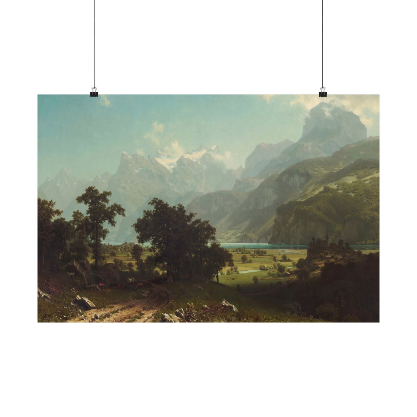 Bierstadt, Albert - Lake Lucerne (1858) - Satin Posters