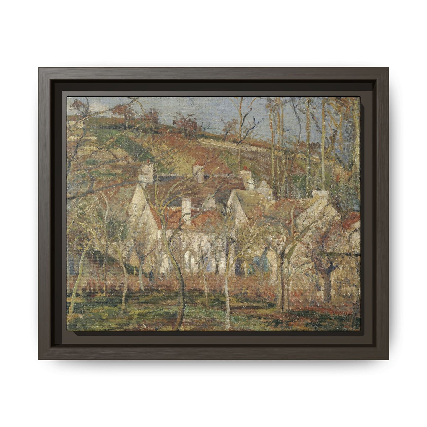 Pissarro, Camille - Red Roofs, Corner of a Village in Winter (1877) - Matte Canvas, Framed