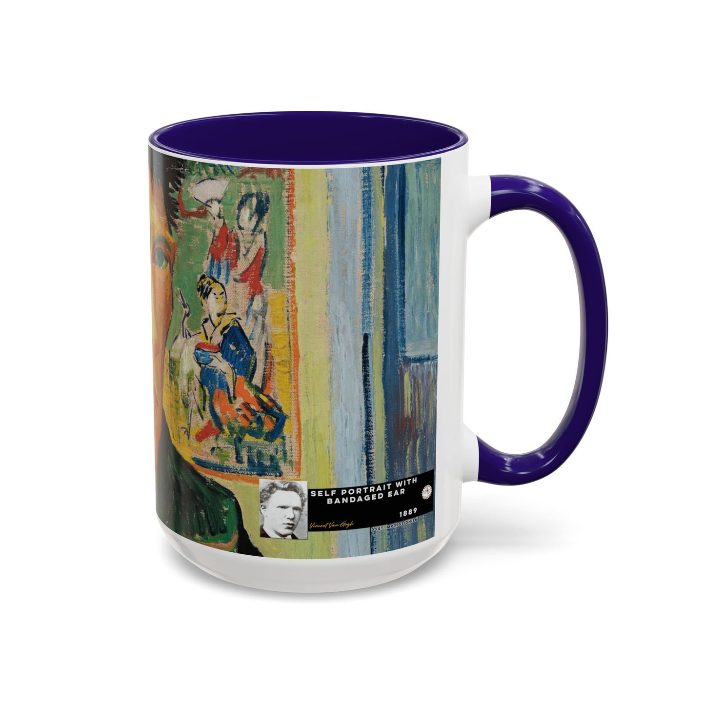Van Gogh, Vincent - Self Portrait with Bandaged Ear (1889) - Colorful Accent Mugs