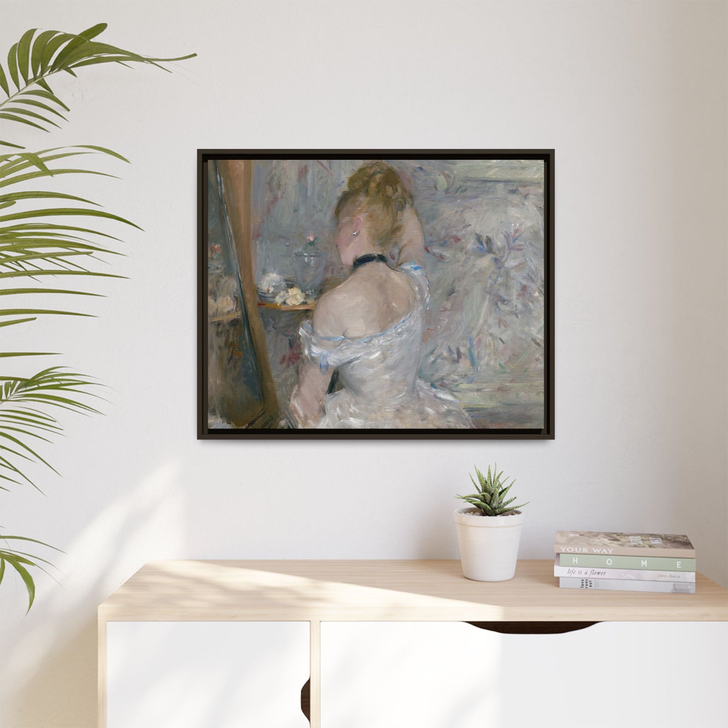 Morisot, Berthe - Woman at Her Toilette (1880) - Matte Canvas, Framed