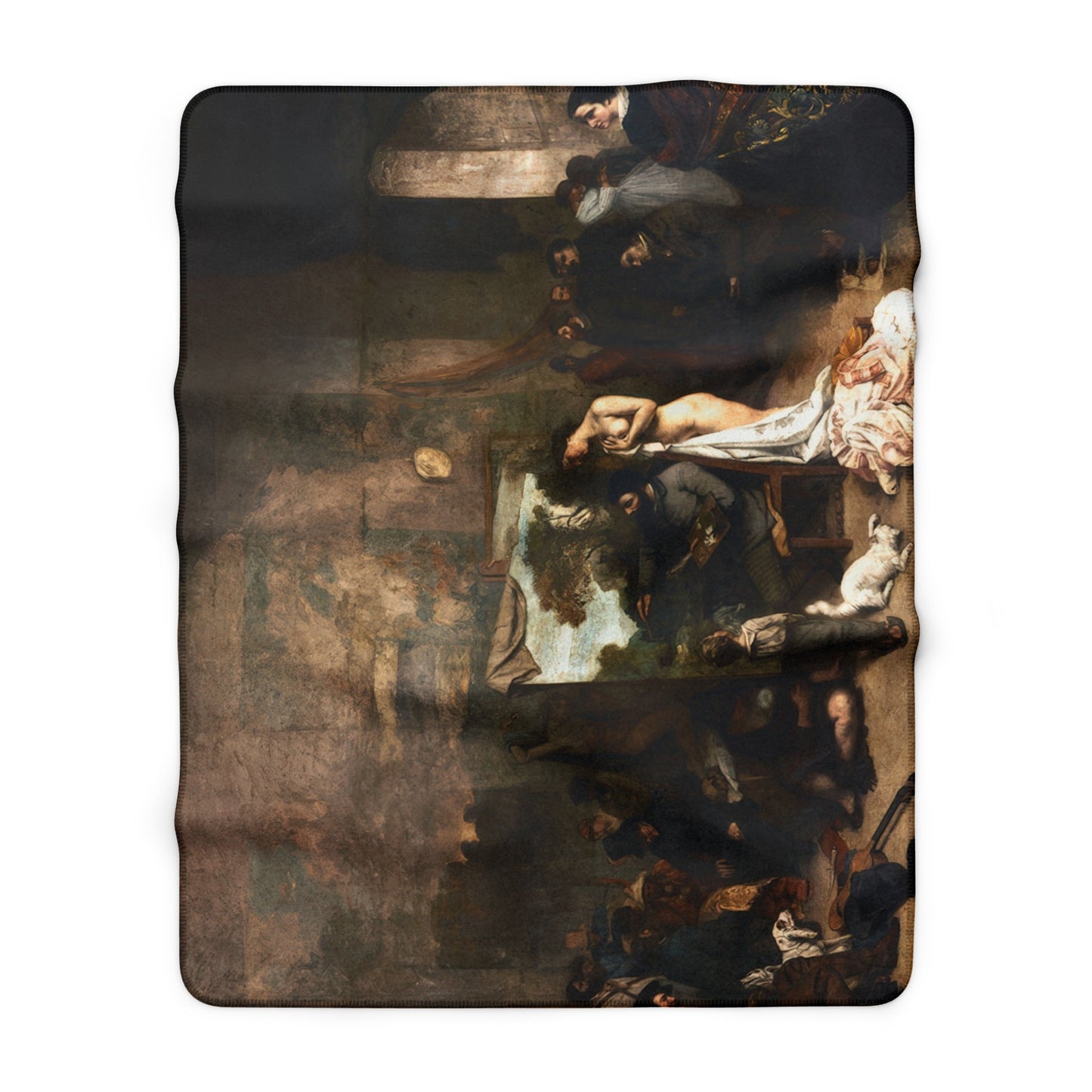 Courbet, Gustave - The Painter’s Studio (1855) - Sherpa Fleece Blanket