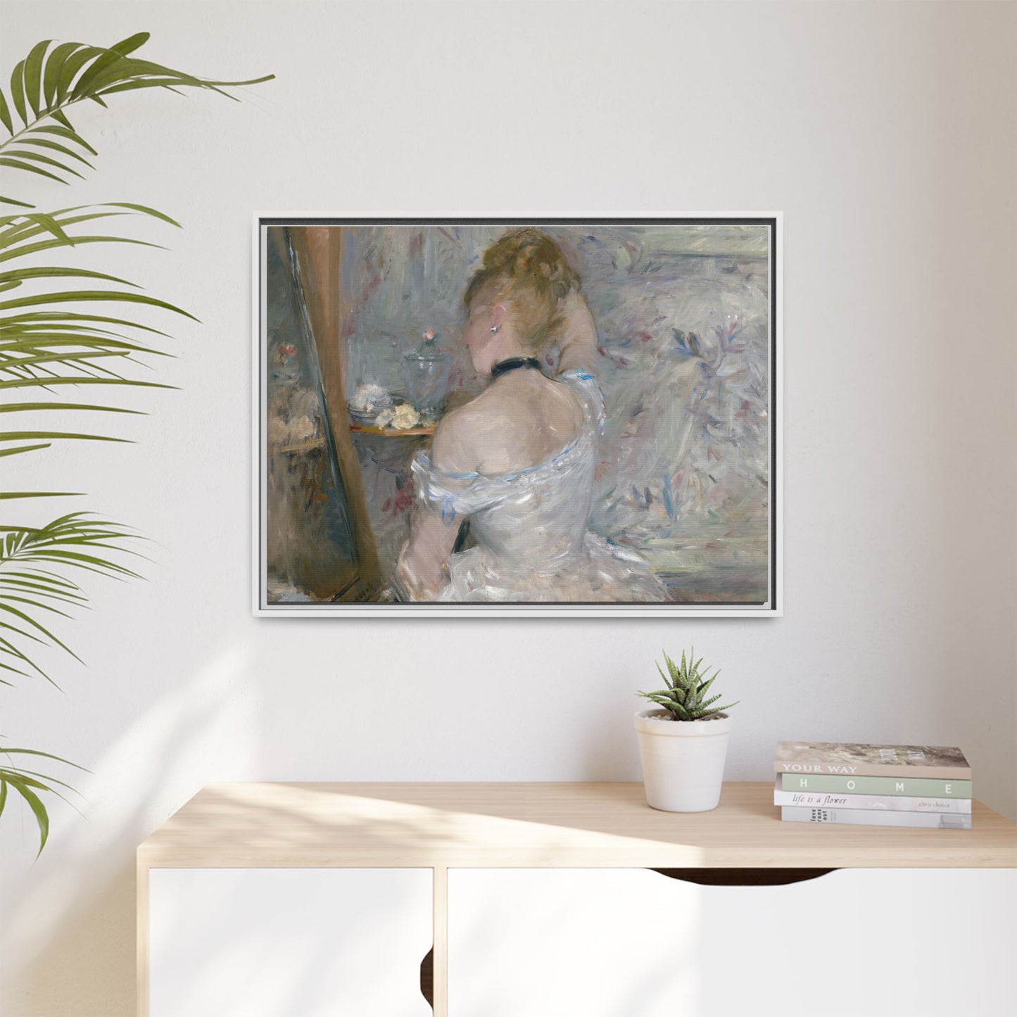 Morisot, Berthe - Woman at Her Toilette (1880) - Matte Canvas, Framed