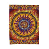 Solar Disc Mandala - Velveteen Plush Blanket