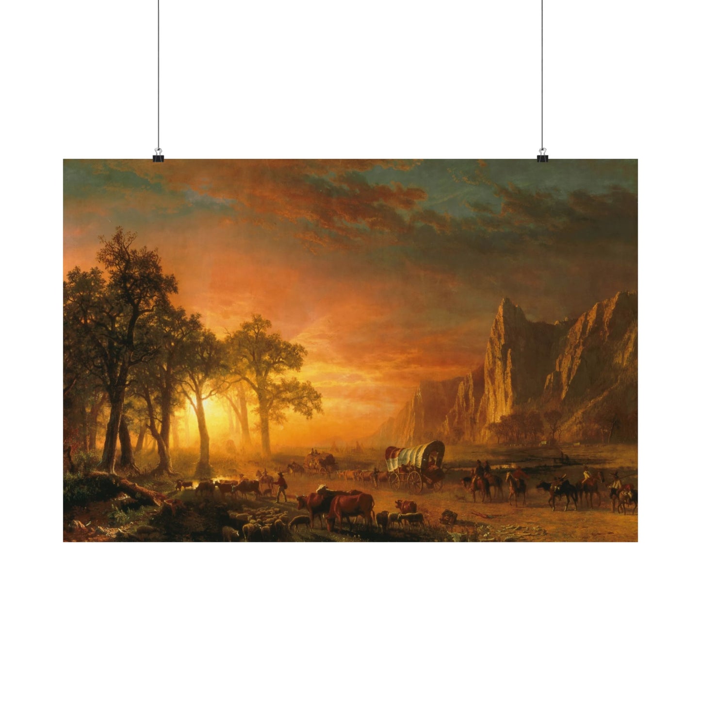 Bierstadt, Albert - Emigrants Crossing the Plains (1867) - Satin Posters