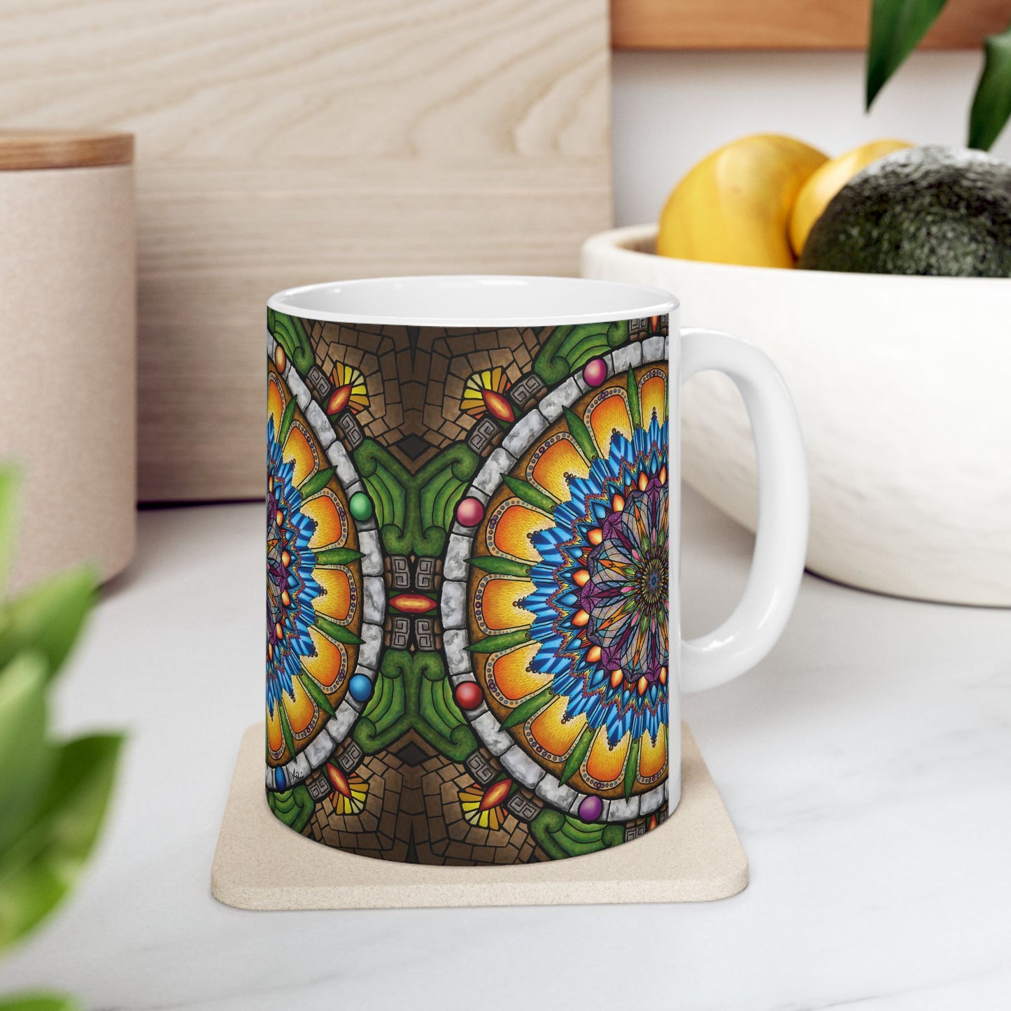 Pacio, Adam - Emerald Arrows Mandala - Ceramic Mug