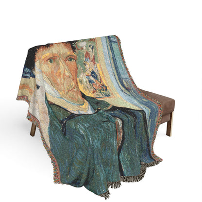 Van Gogh, Vincent - Self Portrait with Bandaged Ear (1889) - Woven Blanket