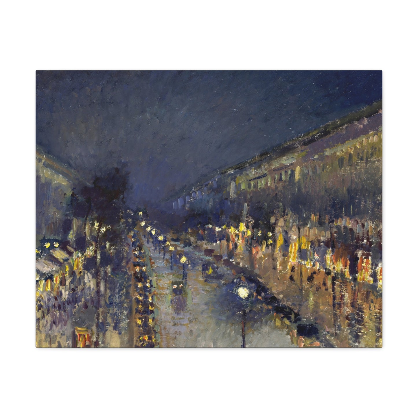 Pissarro, Camille - The Boulevard Montmartre At Night (1897) - Canvas Block, unframed