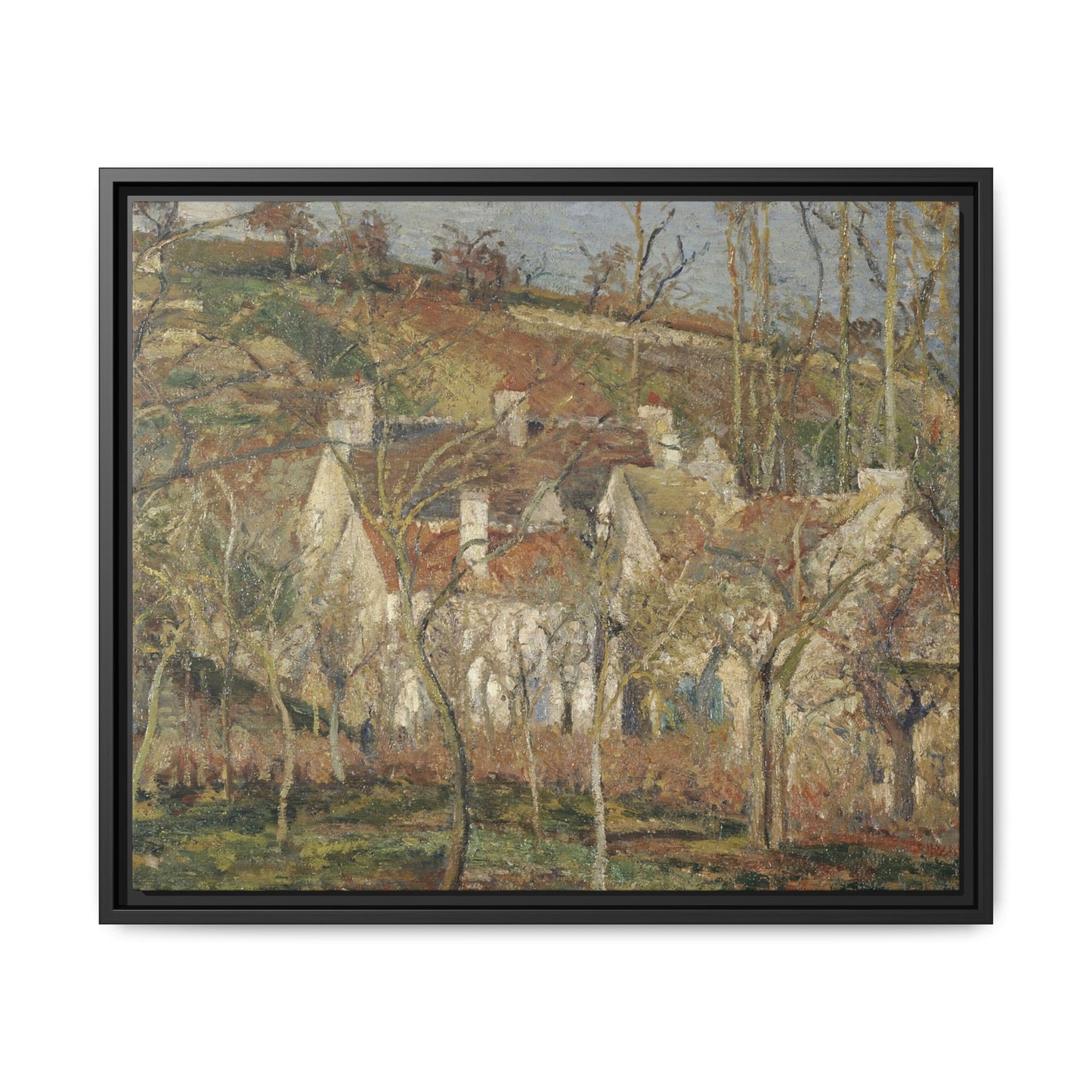 Pissarro, Camille - Red Roofs, Corner of a Village in Winter (1877) - Matte Canvas, Framed