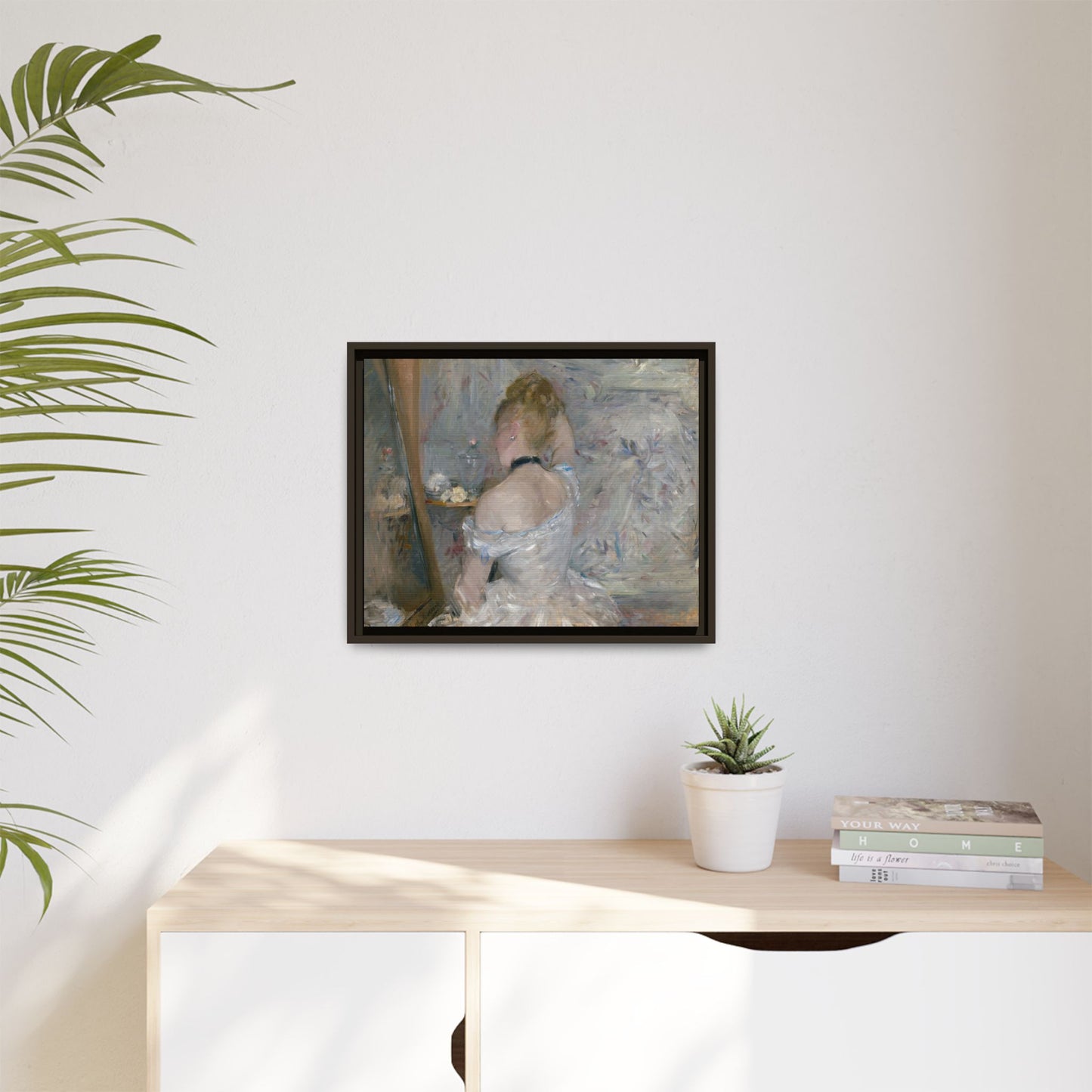 Morisot, Berthe - Woman at Her Toilette (1880) - Matte Canvas, Framed