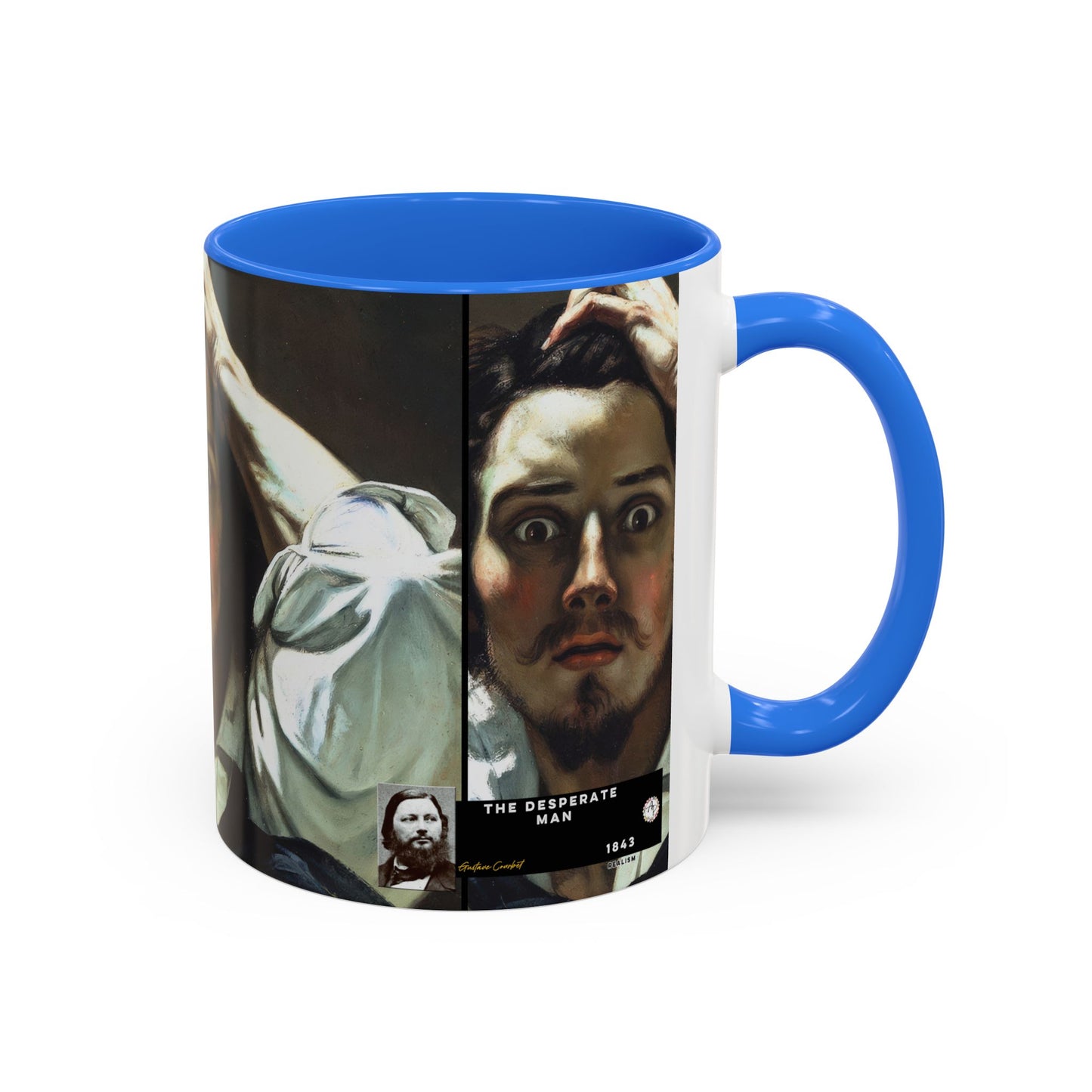 Courbet, Gustave - The Desperate Man (1843) - Colorful Accent Mugs