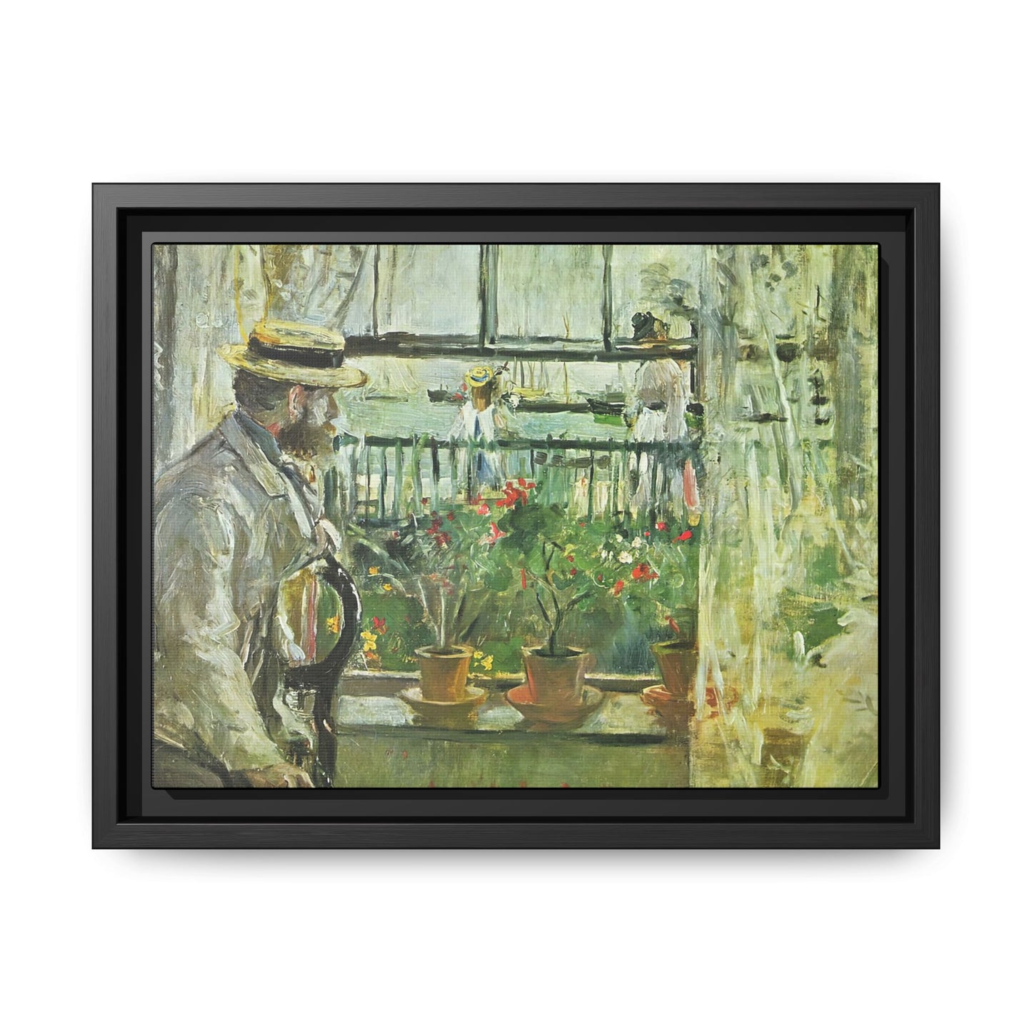 Morisot, Berthe - Eugene Manet on the Isle of Wight (1875) - Matte Canvas, Framed