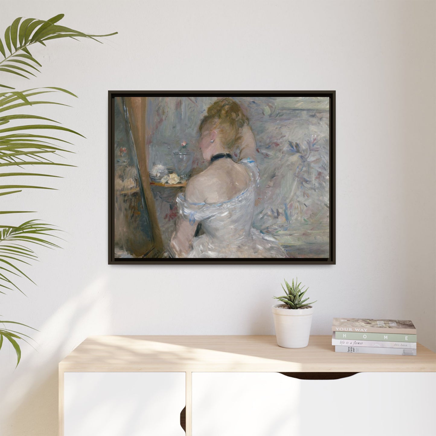 Morisot, Berthe - Woman at Her Toilette (1880) - Matte Canvas, Framed