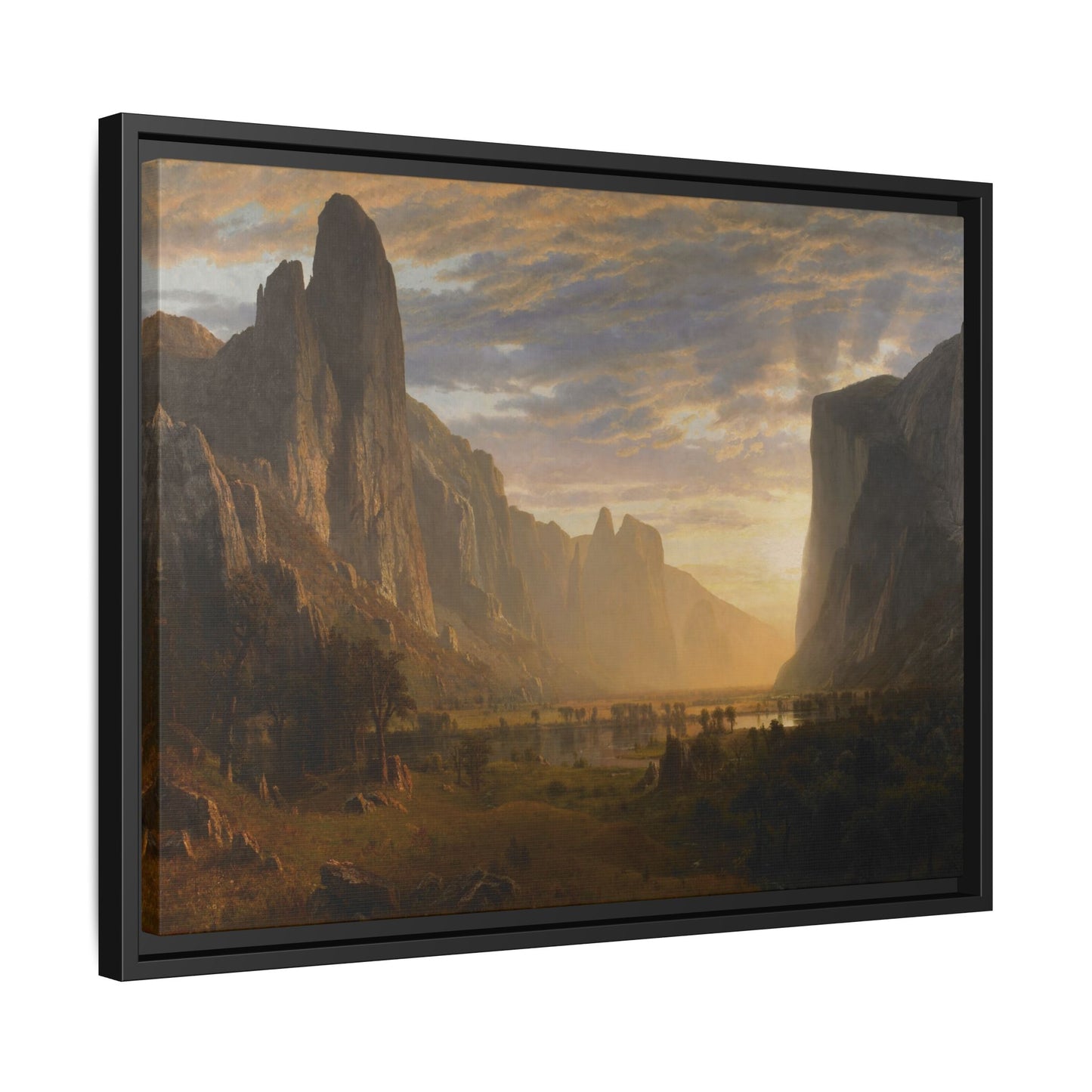 Bierstadt, Albert - Looking Down Yosemite Valley (1865) - Matte Canvas, Framed