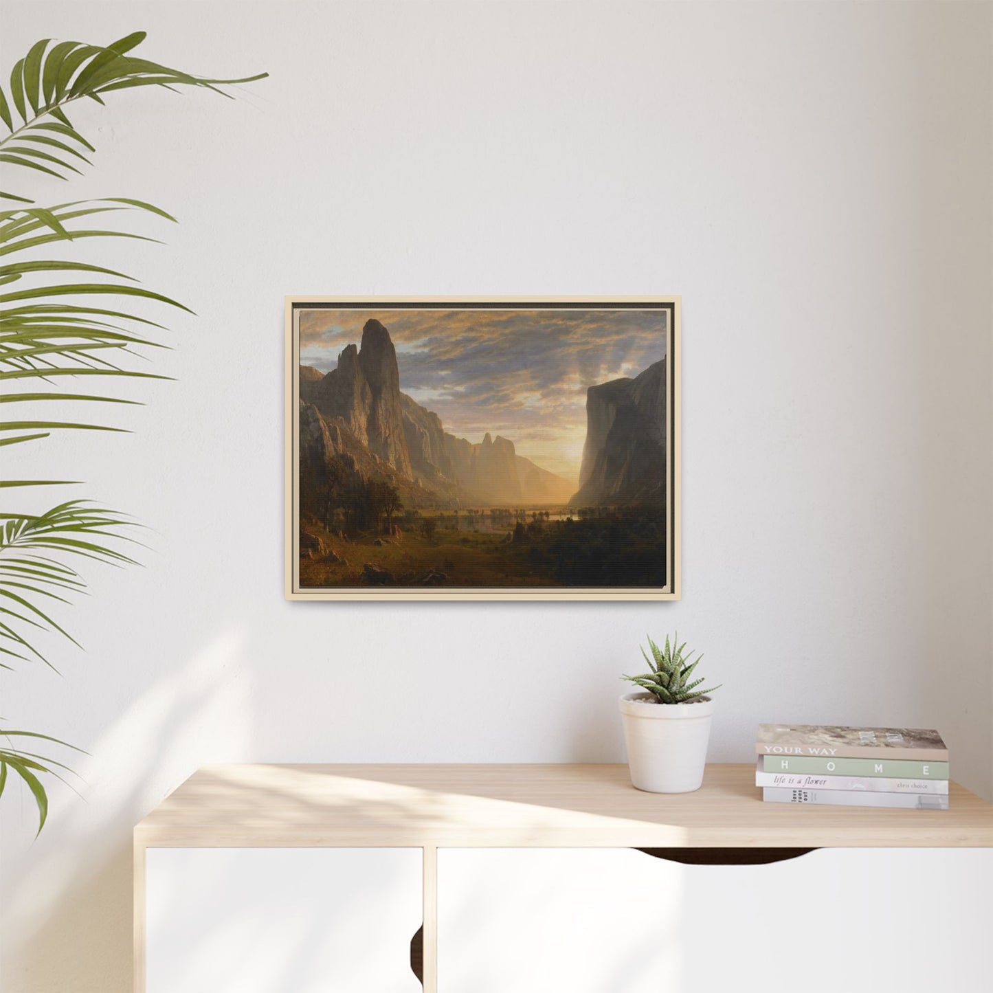 Bierstadt, Albert - Looking Down Yosemite Valley (1865) - Matte Canvas, Framed