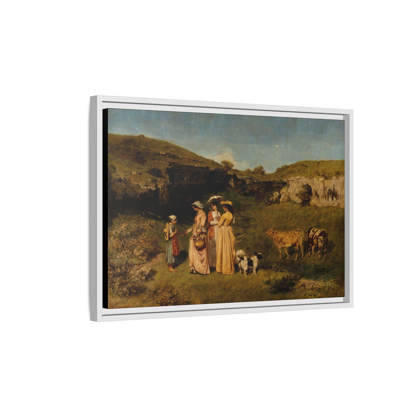 Courbet, Gustave - Young Ladies of the Village (1851) - Matte Canvas, Framed