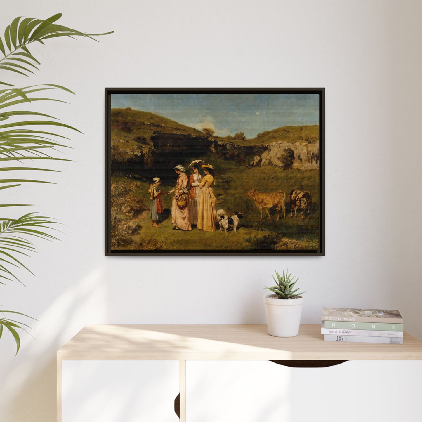 Courbet, Gustave - Young Ladies of the Village (1851) - Matte Canvas, Framed