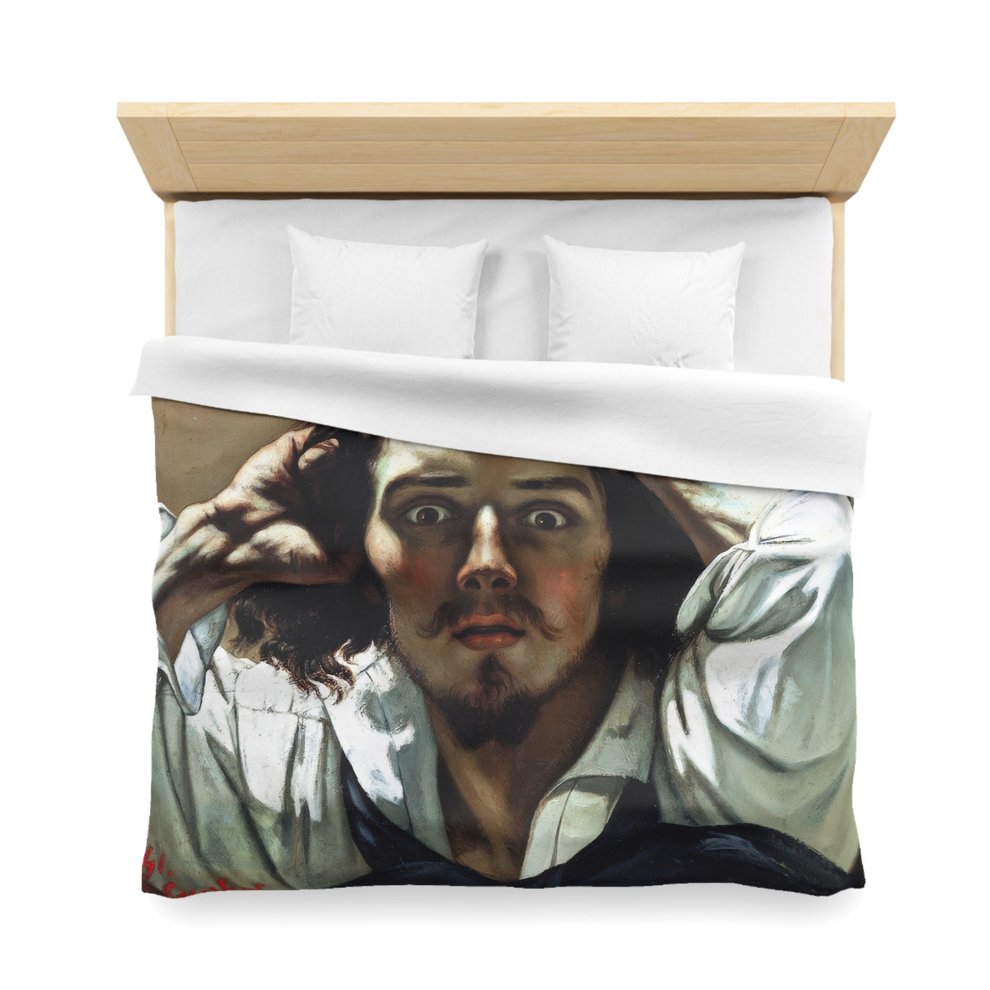 Courbet, Gustave - The Desperate Man (1843) - Microfiber Duvet Cover