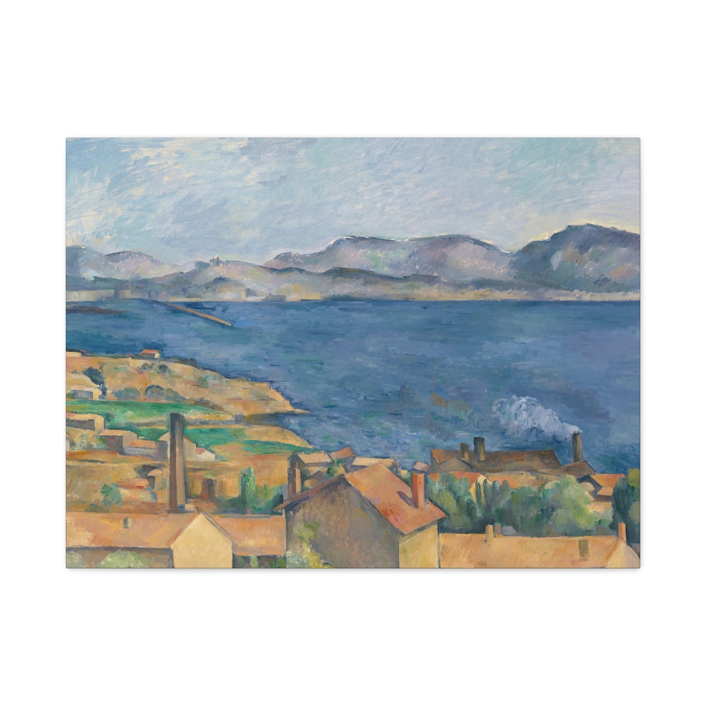 Cézanne, Paul - The Bay of Marseille, Seen from L'Estaque (1885) - Canvas Block, unframed