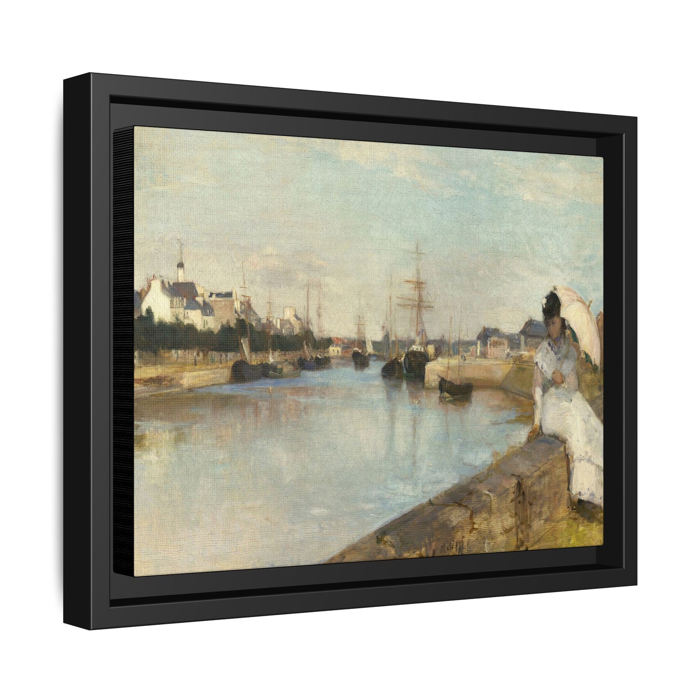 Morisot, Berthe - The Harbor at Lorient (1869) - Matte Canvas, Framed