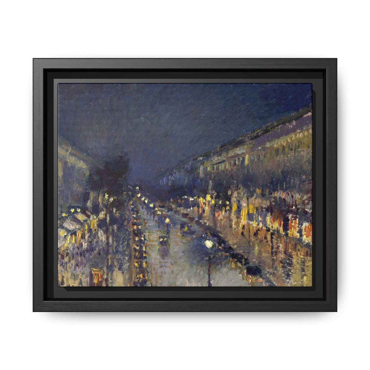 Pissarro, Camille - The Boulevard Montmartre At Night (1897) - Matte Canvas, Framed