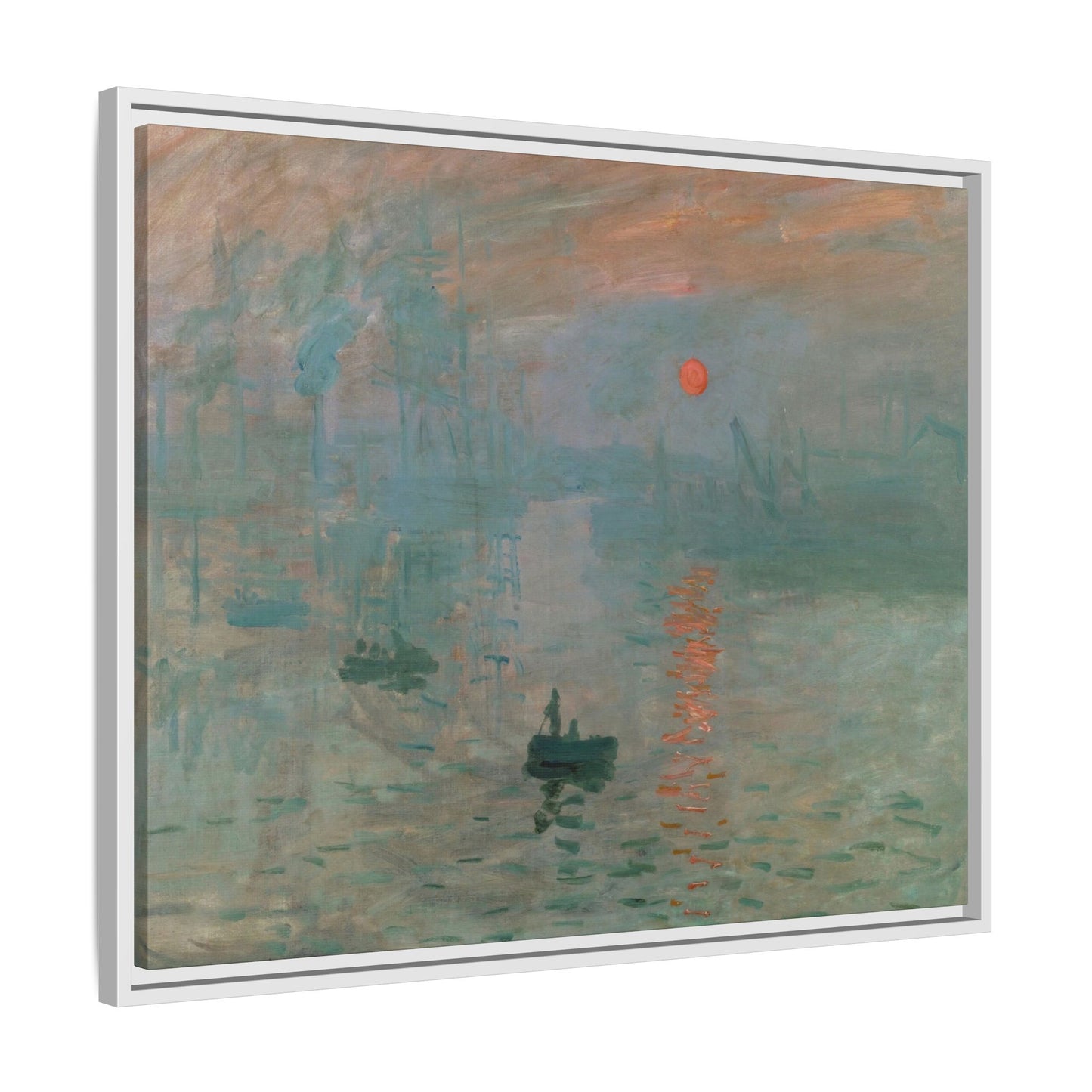 Monet, Claude - Impression, Sunrise (1872) - Matte Canvas, Framed