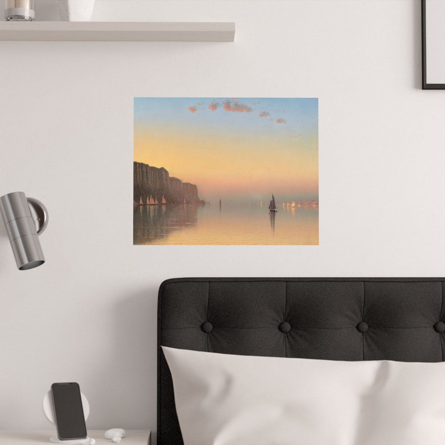 Gifford, Sanford Robinson -  Sunset on the Pallisades of the Hudson  (1879) - Satin Posters