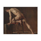 Courbet, Gustave - Study of a Nude Man (1840) - Canvas Block, unframed