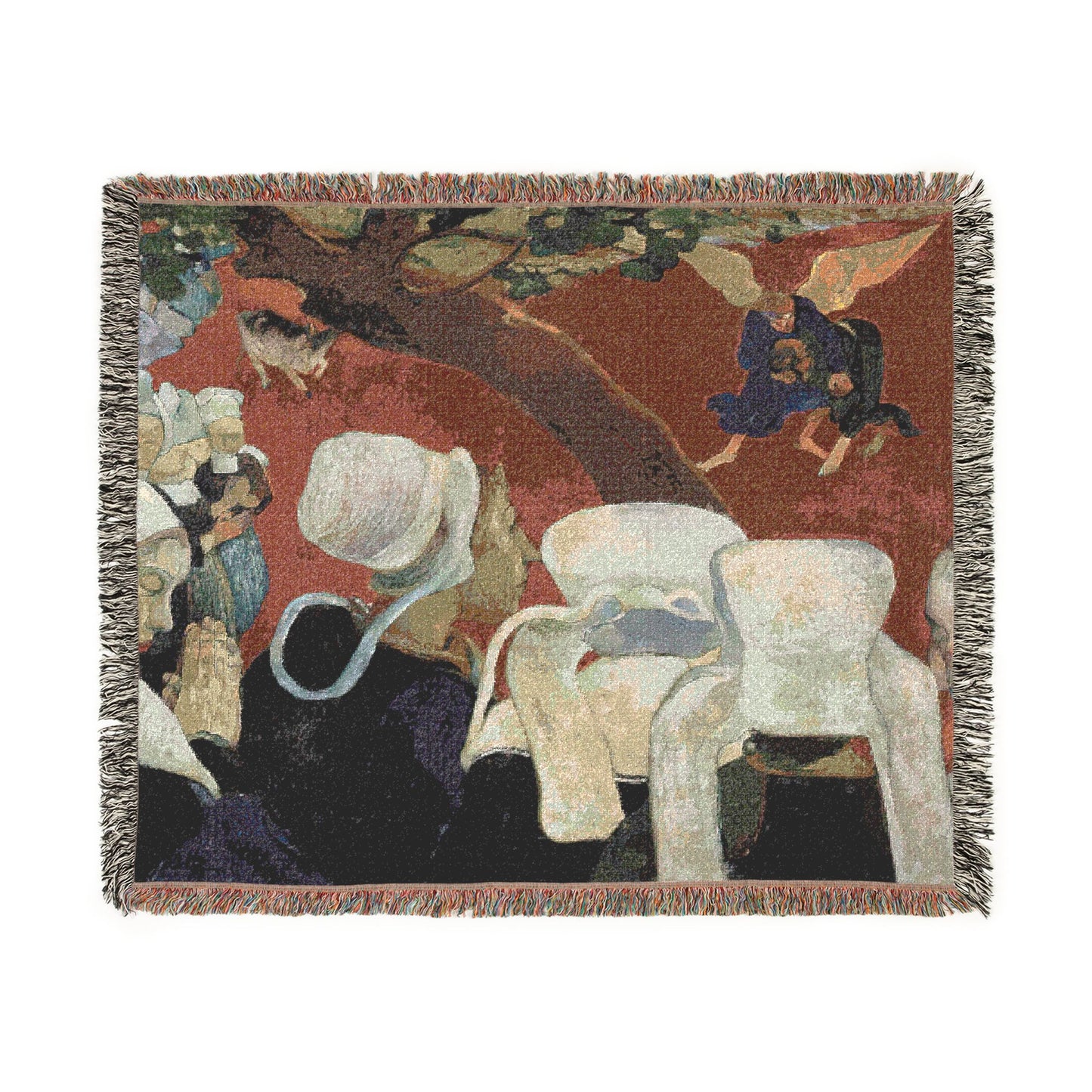 Gauguin, Paul - Vision of the Sermon (Jacob Wrestling with the Angel) (1888) - Woven Blanket